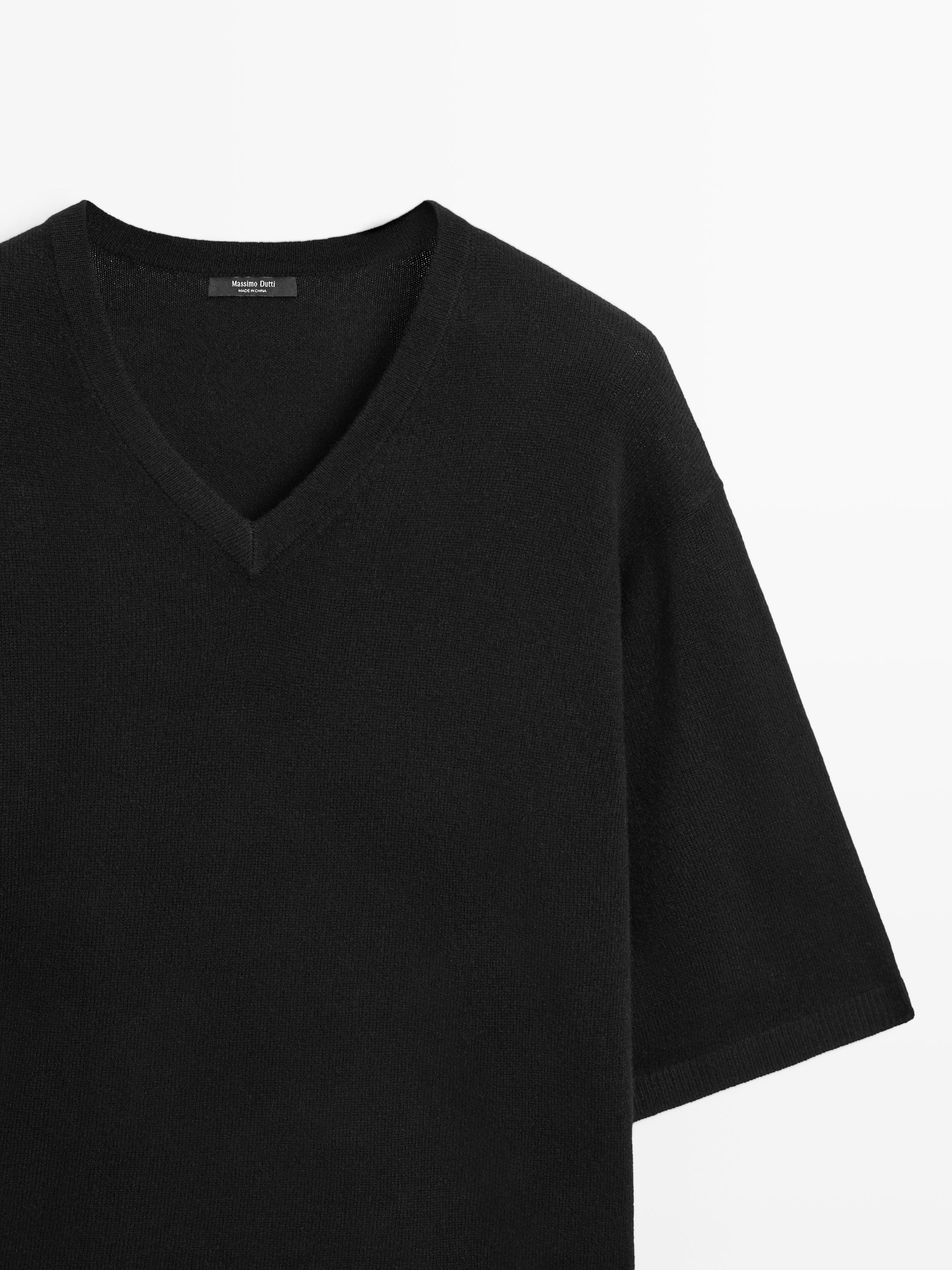 Jersey cuello pico mezcla lana
