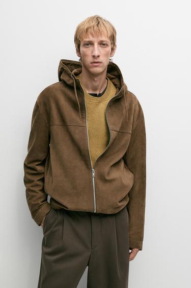 Hooded suede jacket — MEDIUM ECRU 3
