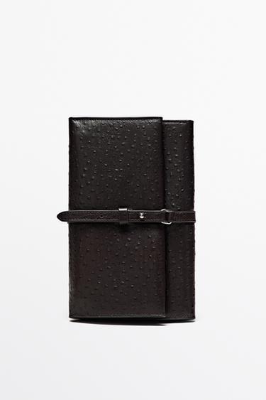 Textured nappa leather jewelry case — BROWN 1