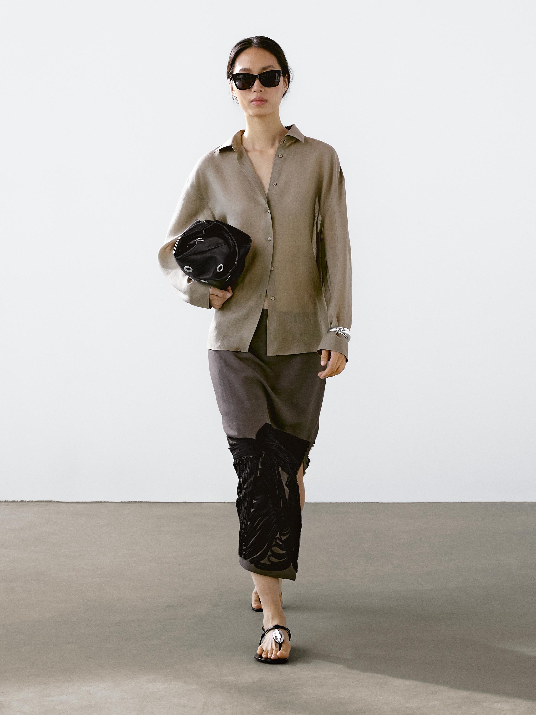 Flowing ramie blend shirt