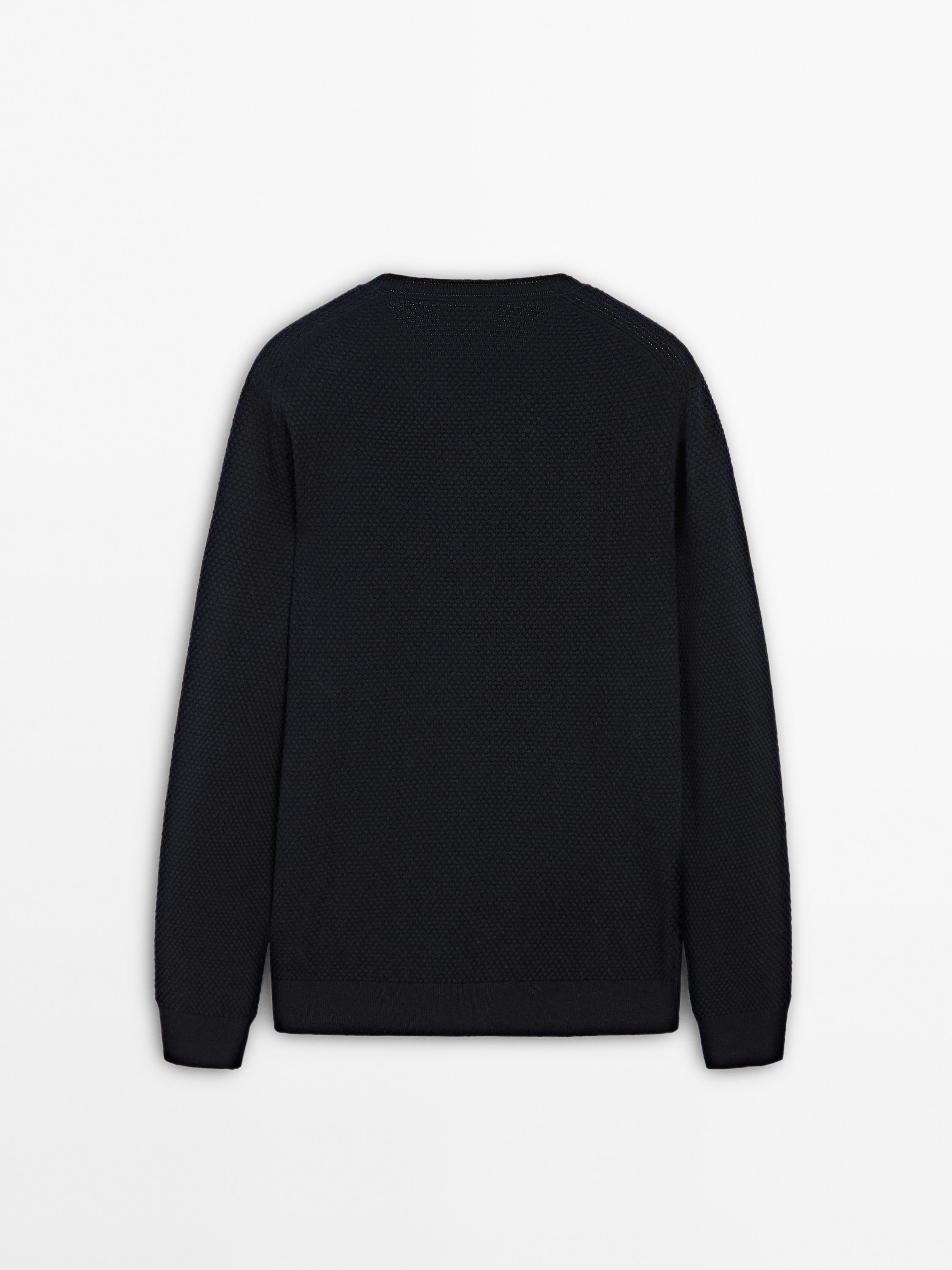 Cotton blend knit sweater