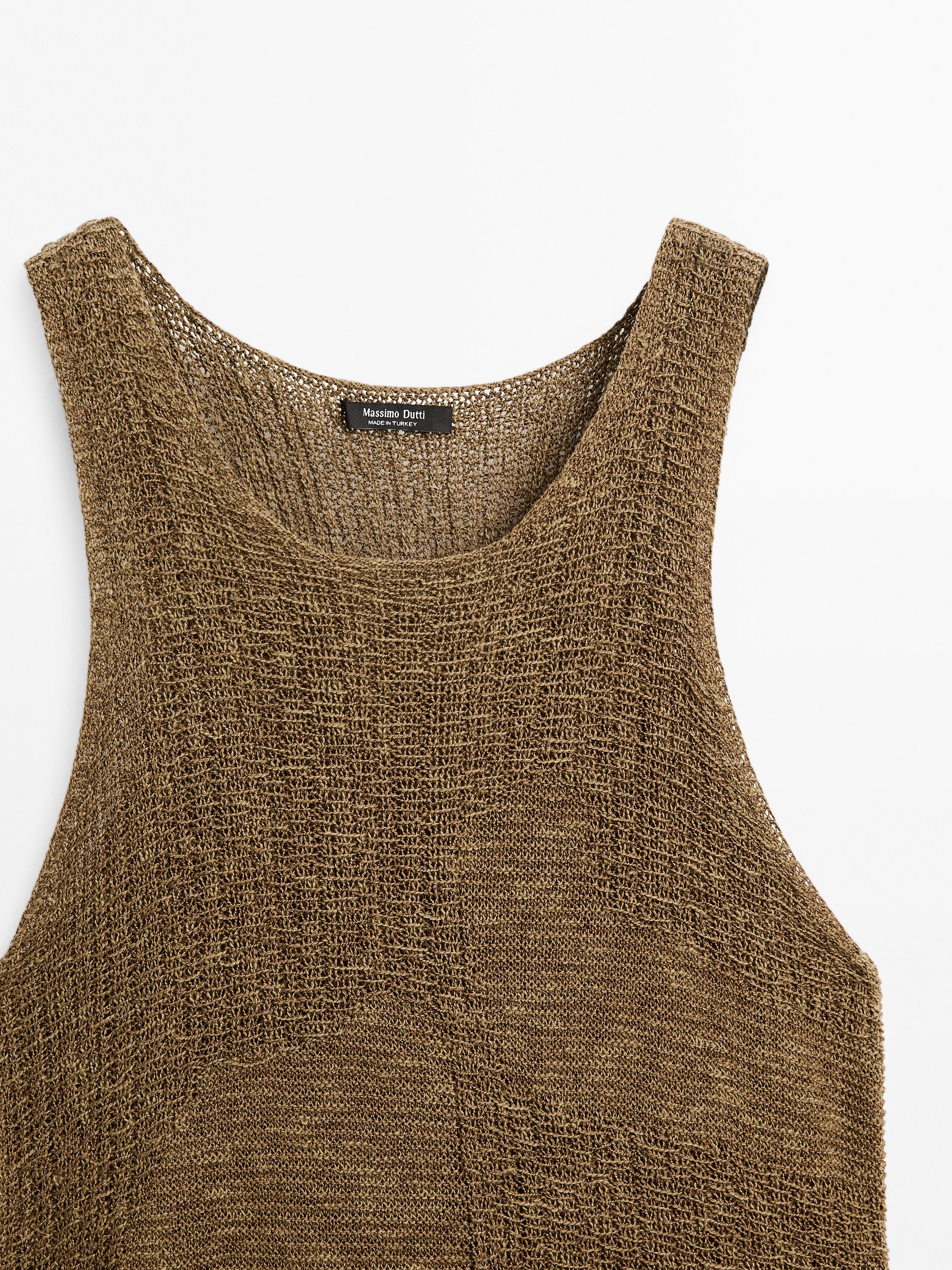 Embellished knit halter top