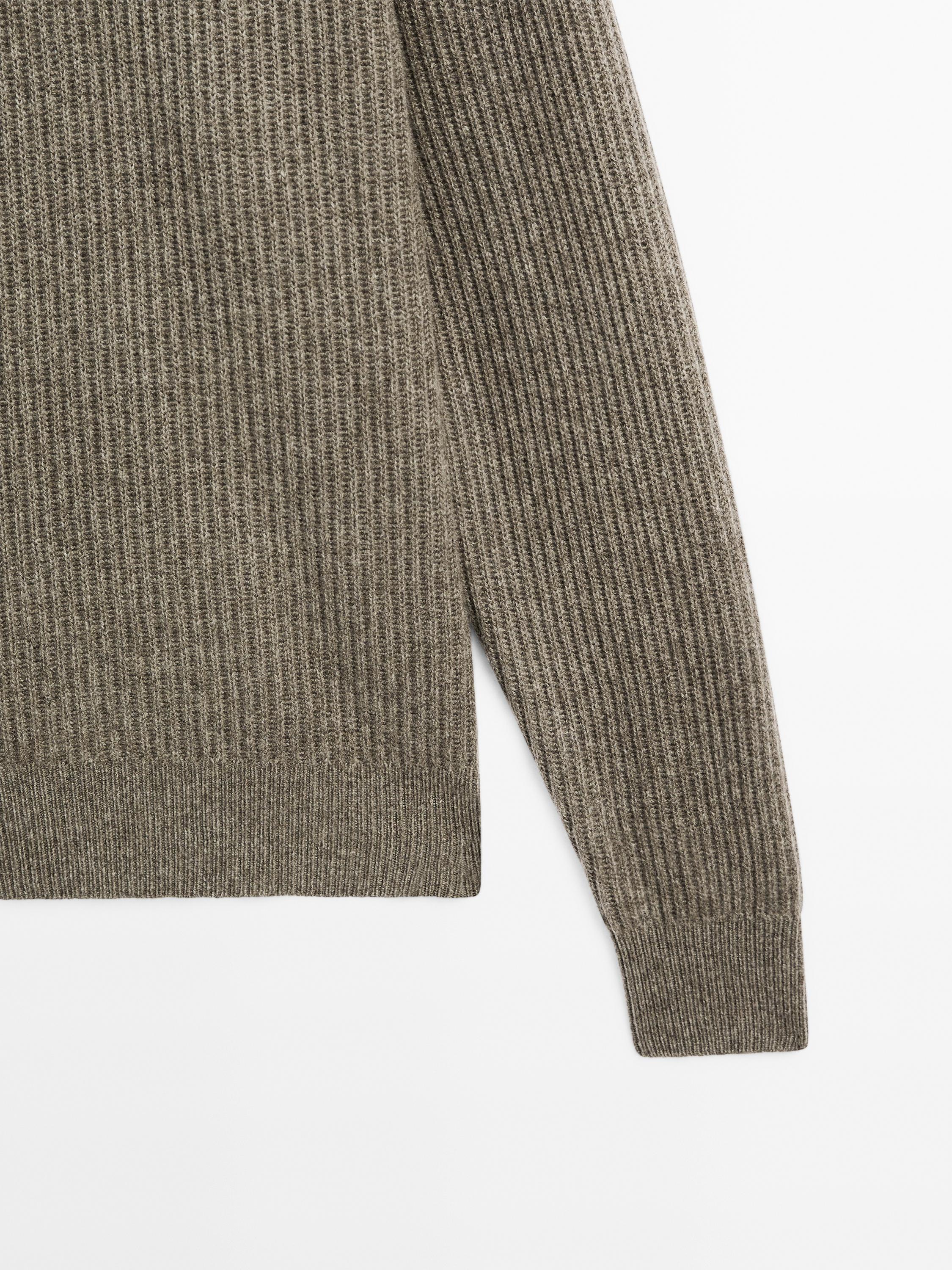 100% cashmere ribbed knit sweater