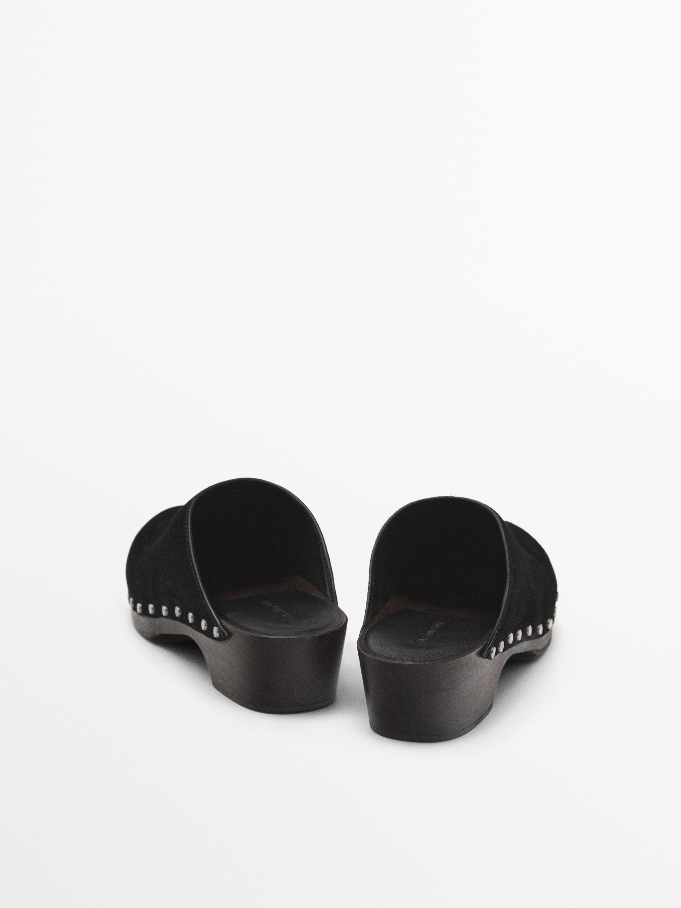 Split-leather slippers