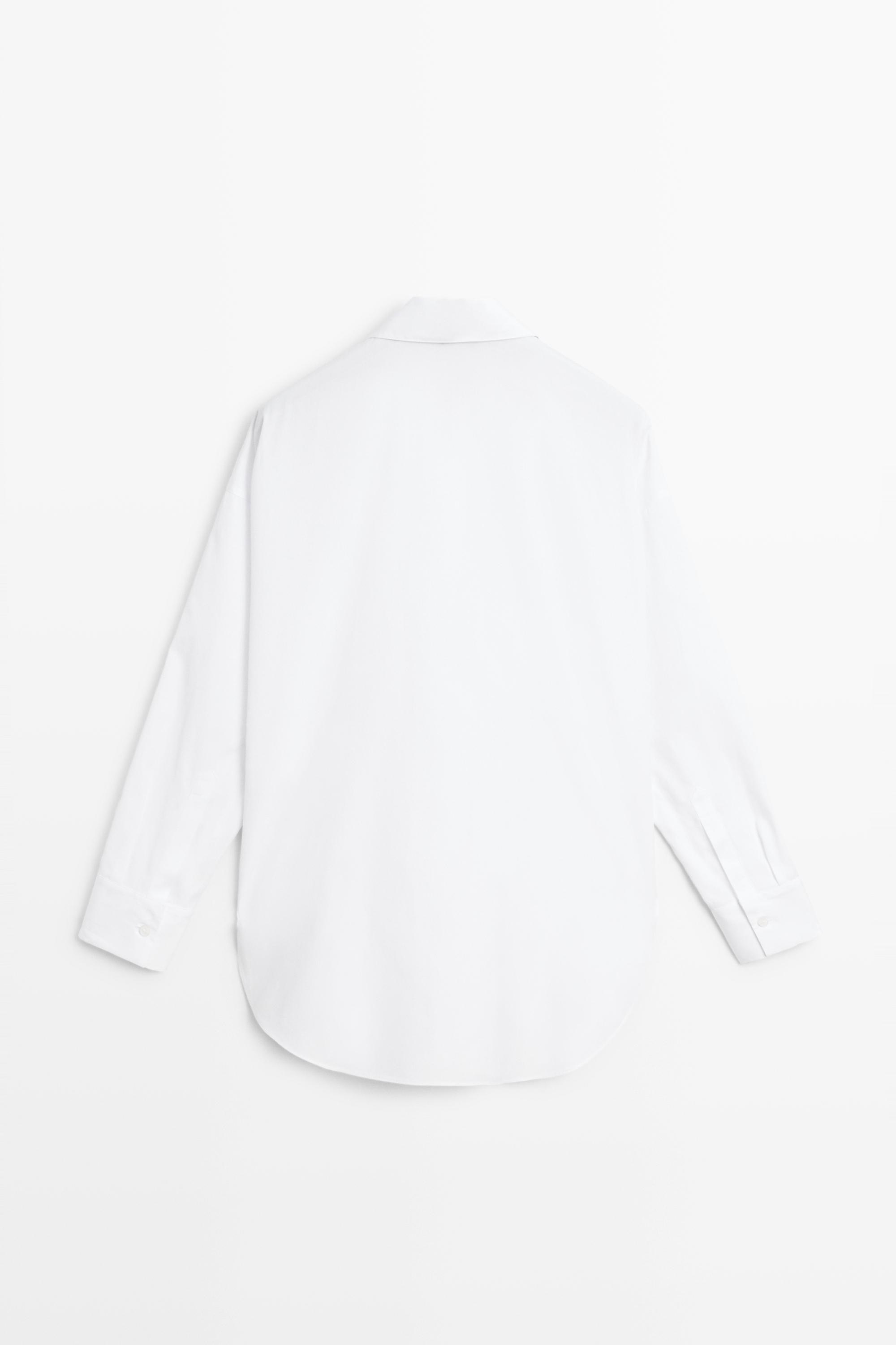 100% cotton poplin shirt — WHITE