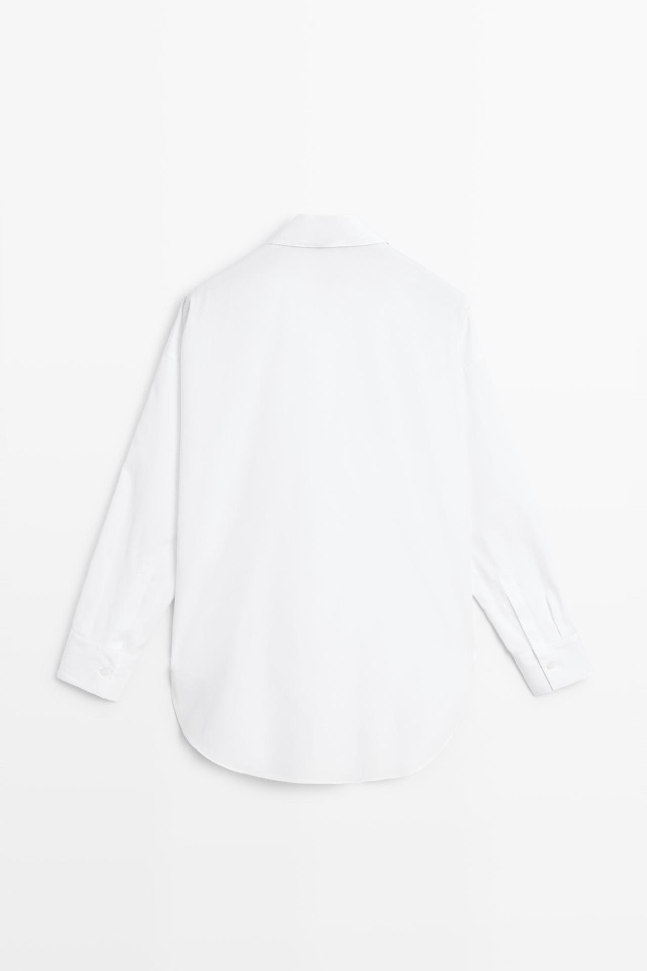 100% cotton poplin shirt — WHITE