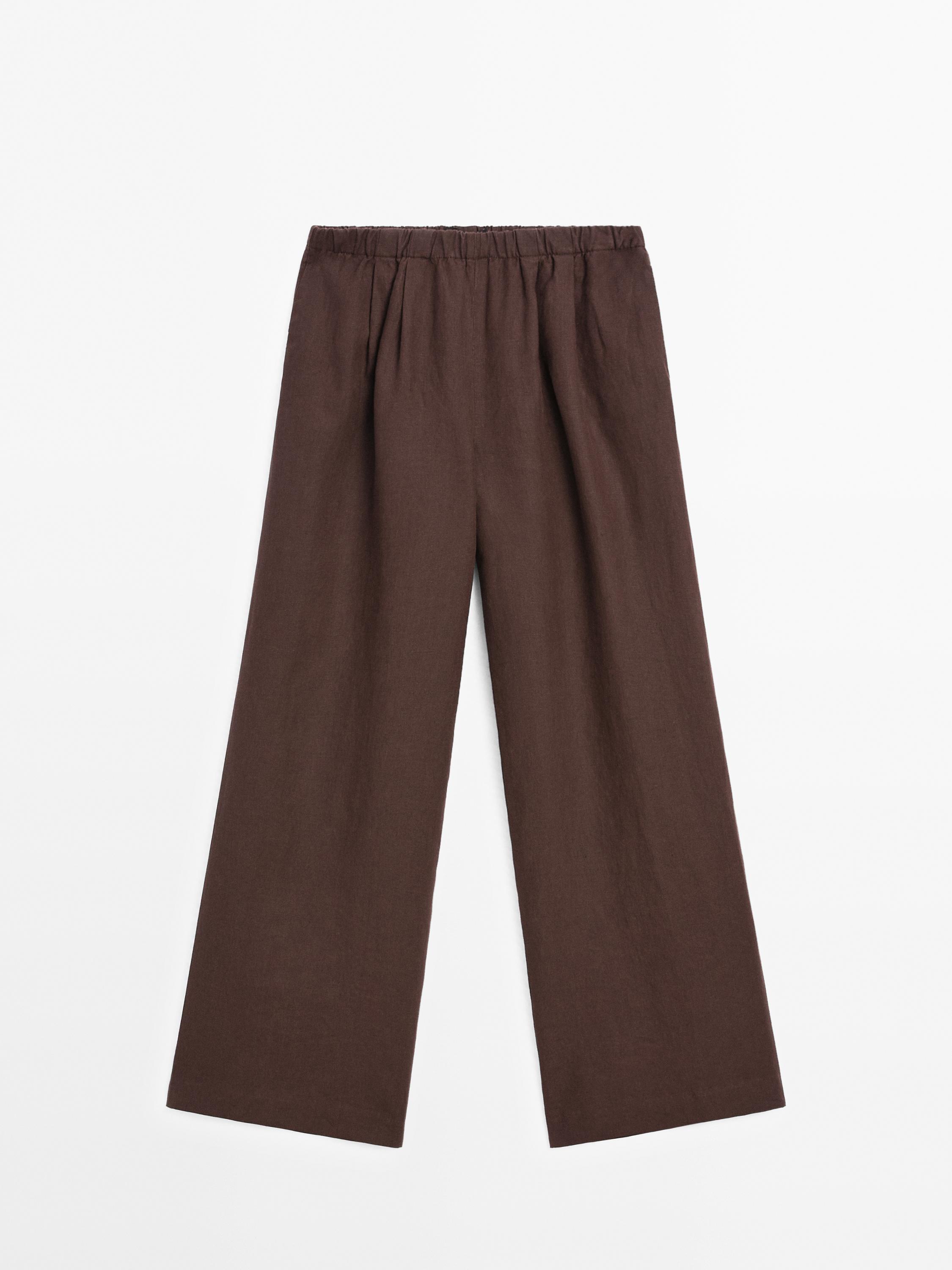 Fließende Hose aus 100 % Leinen
