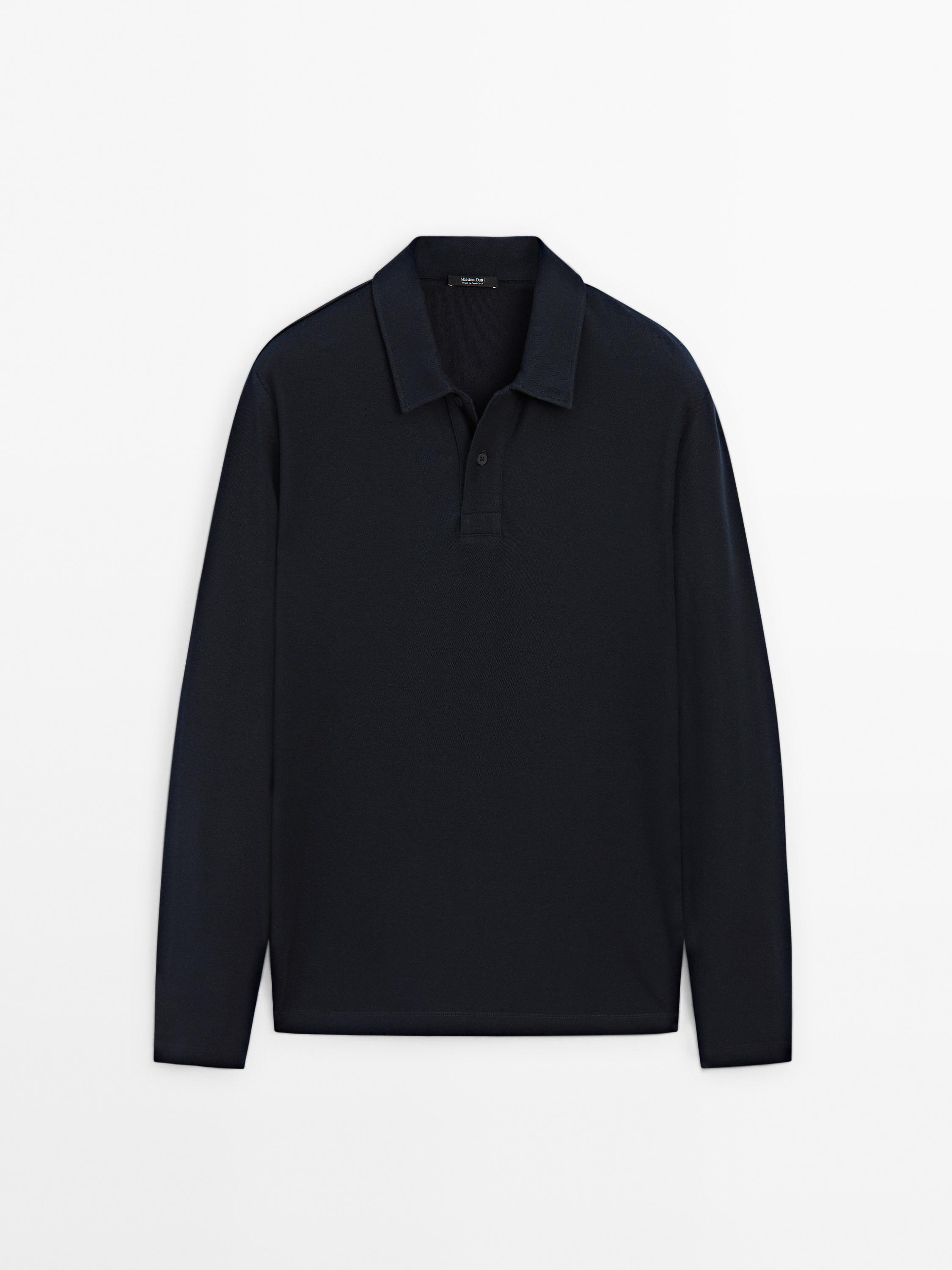 Pull polo en maille de coton mélangé