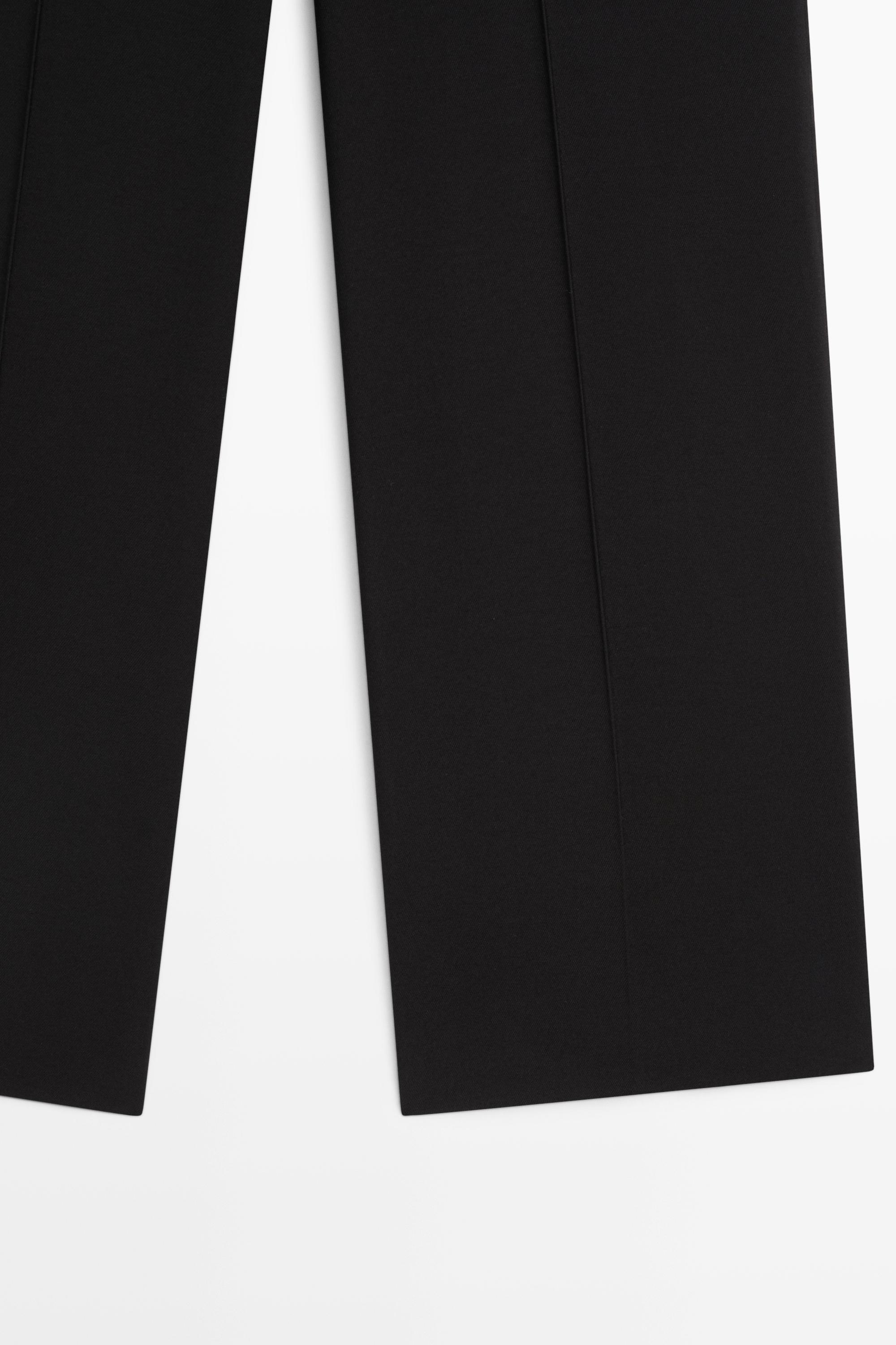 Flowing straight-leg pants — BLACK