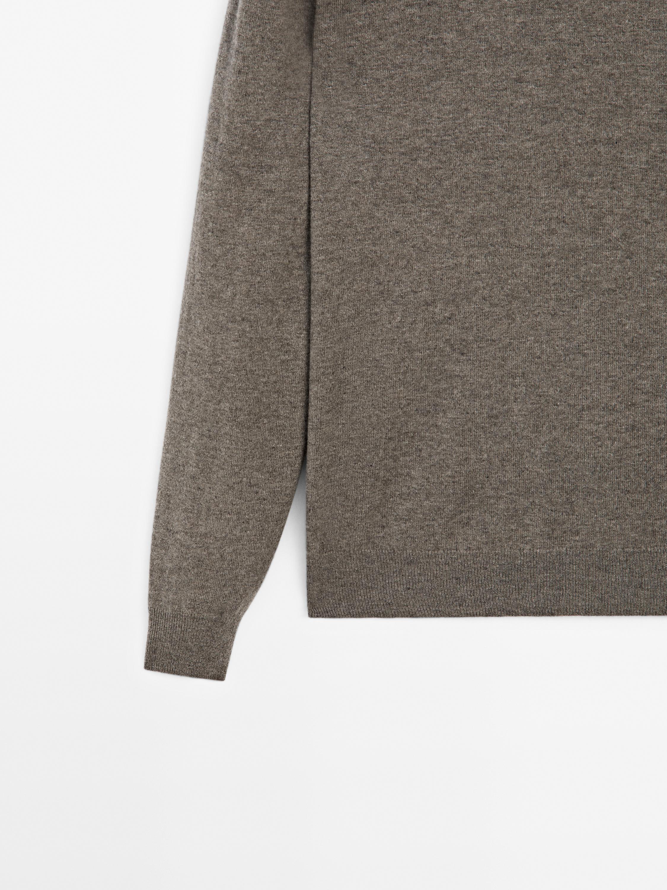 Wool blend crew neck sweater