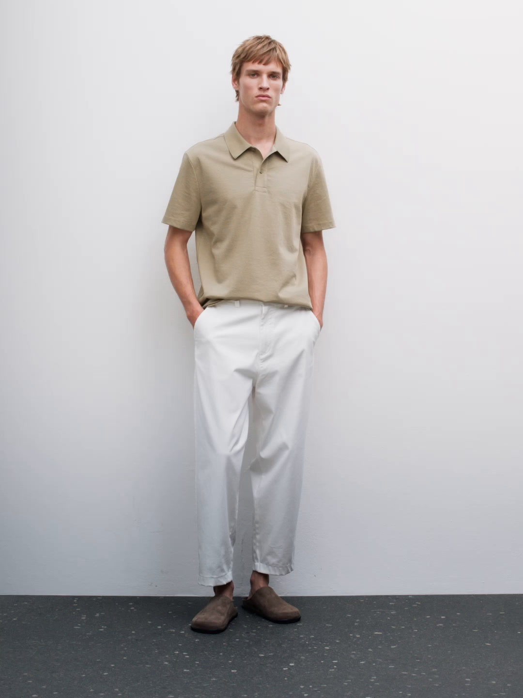 Relaxed fit short sleeve polo shirt