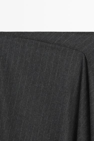 Pinstripe wrap midi skirt — GREY 9