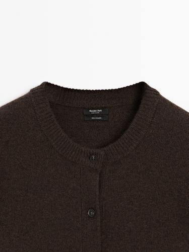 100% cashmere oversize knit cardigan — Chocolate 9