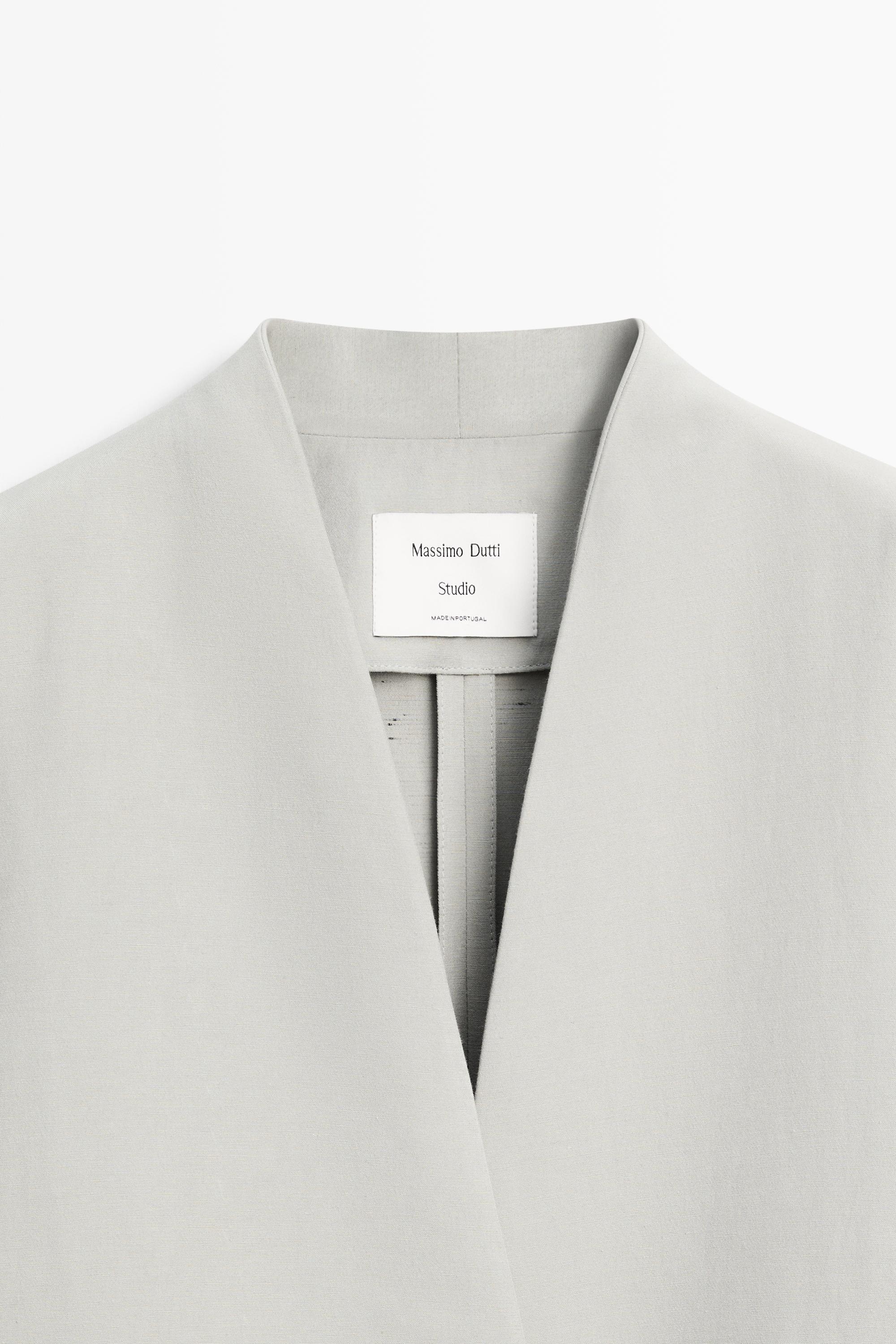 Suit blazer with button detail - STUDIO — GREY MARL