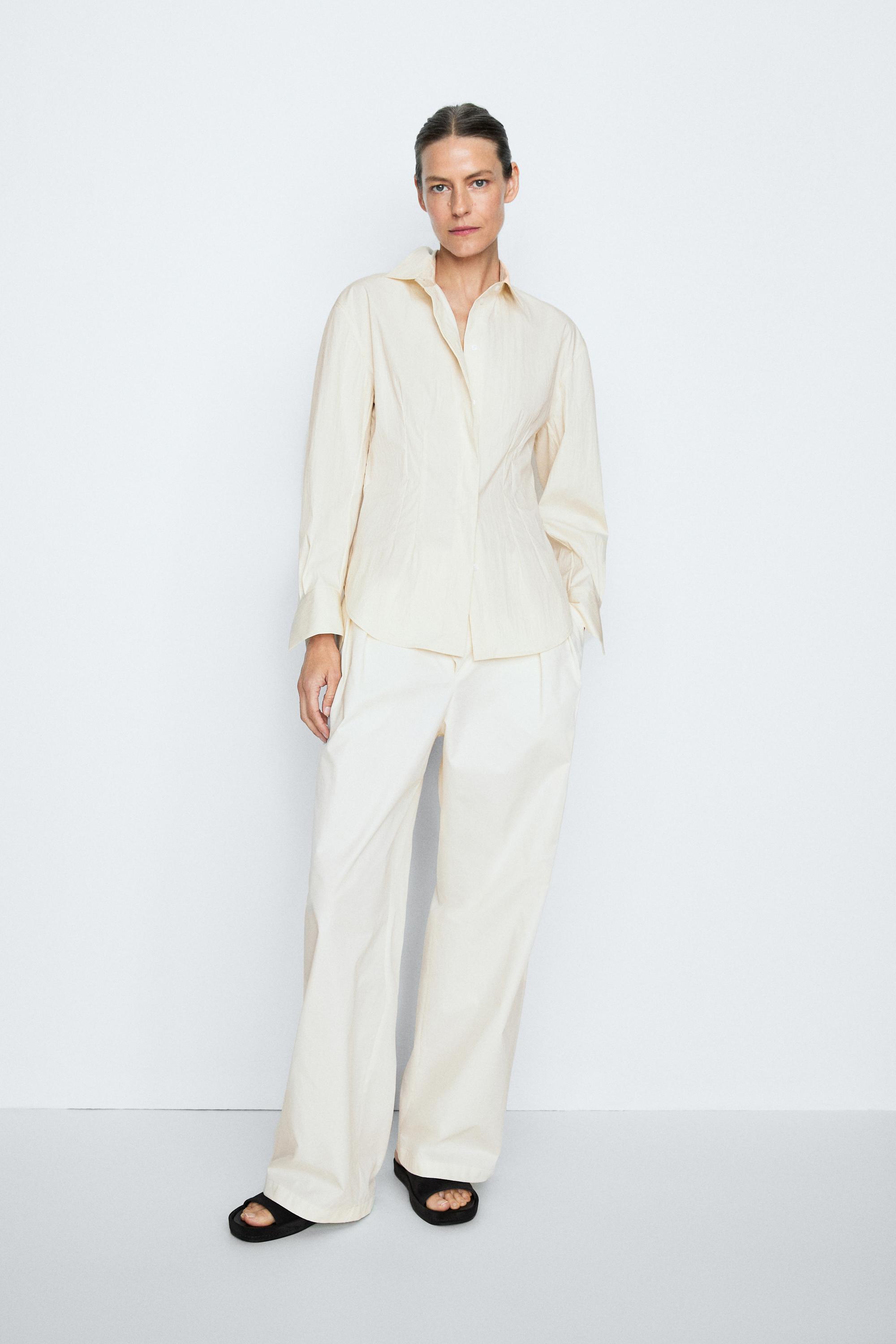 Shirt with seam details - STUDIO — Beige