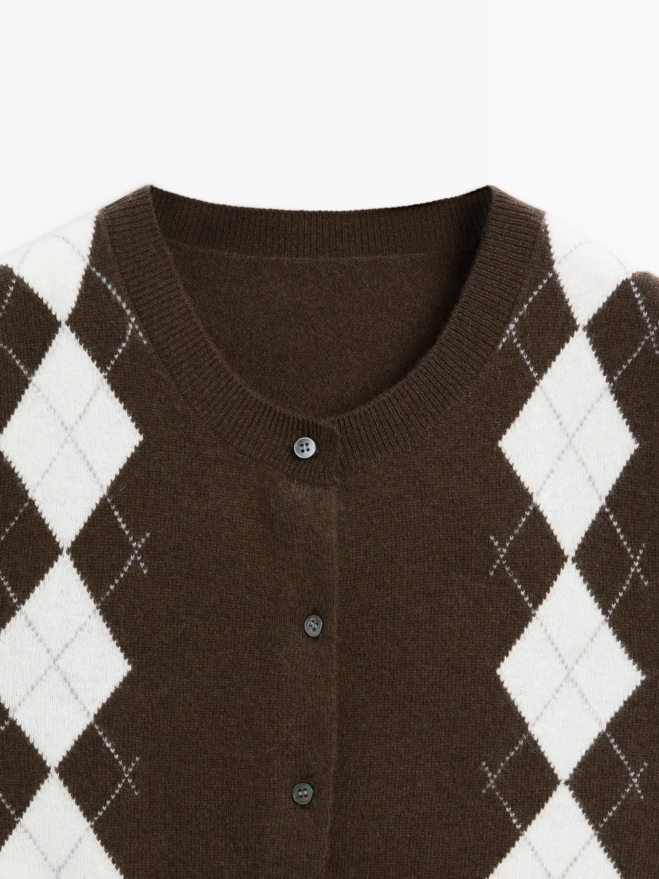 Strikket cardigan-vest med diamantdetalje