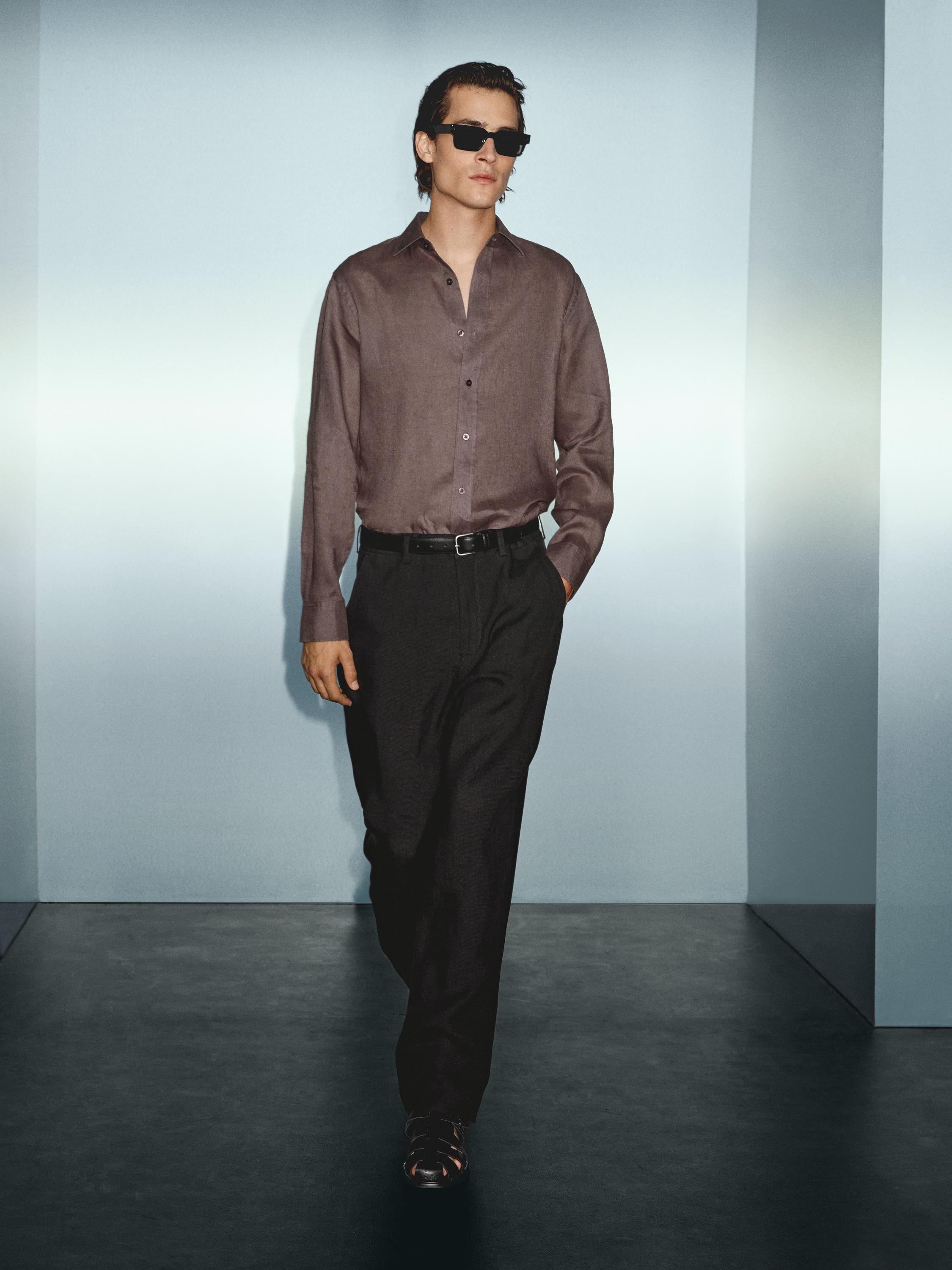 Slim fit shirt 100% linen