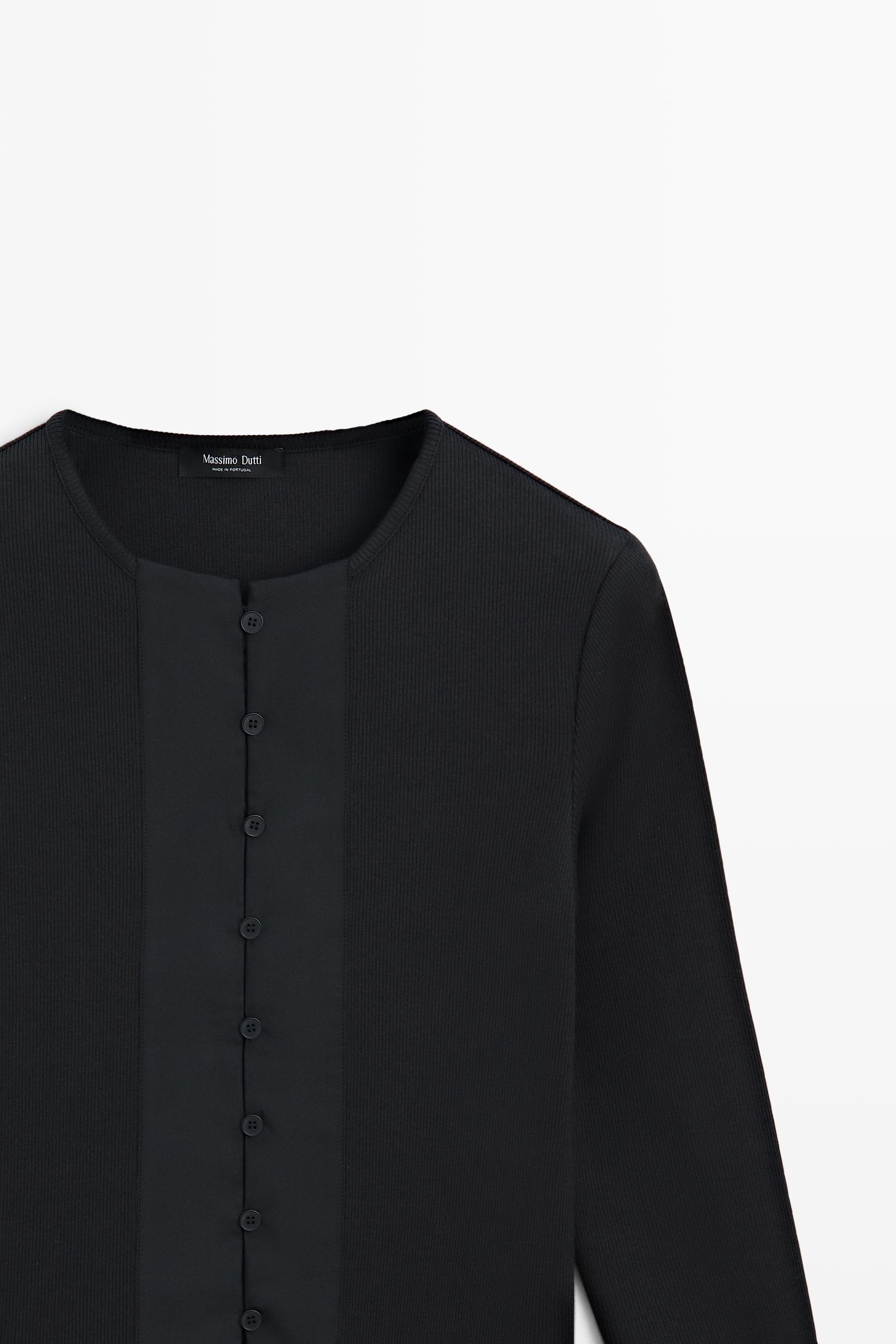 Cotton blend henley T-shirt with button detail — LEAD