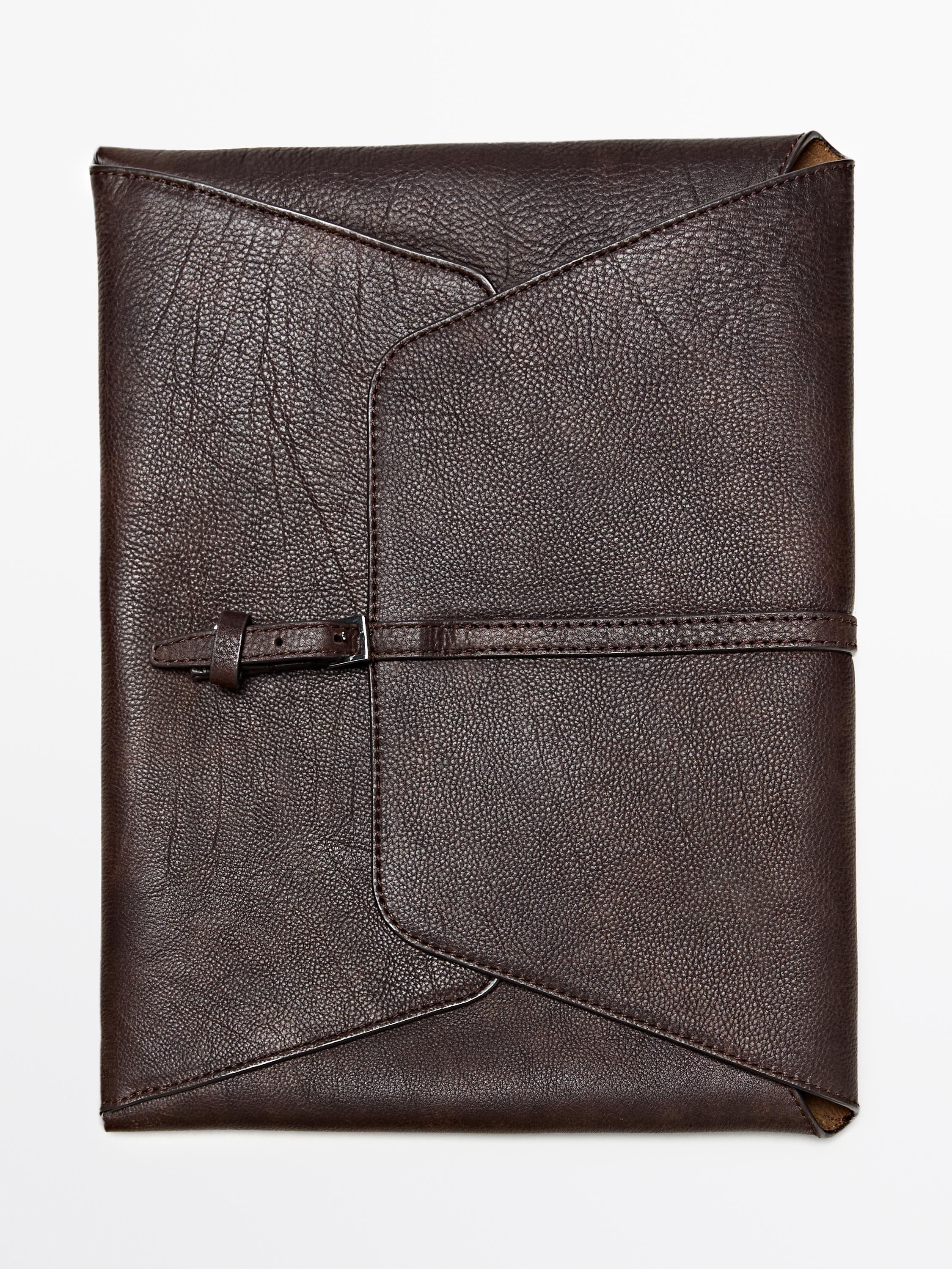 Nappa leather iPad case — BROWN