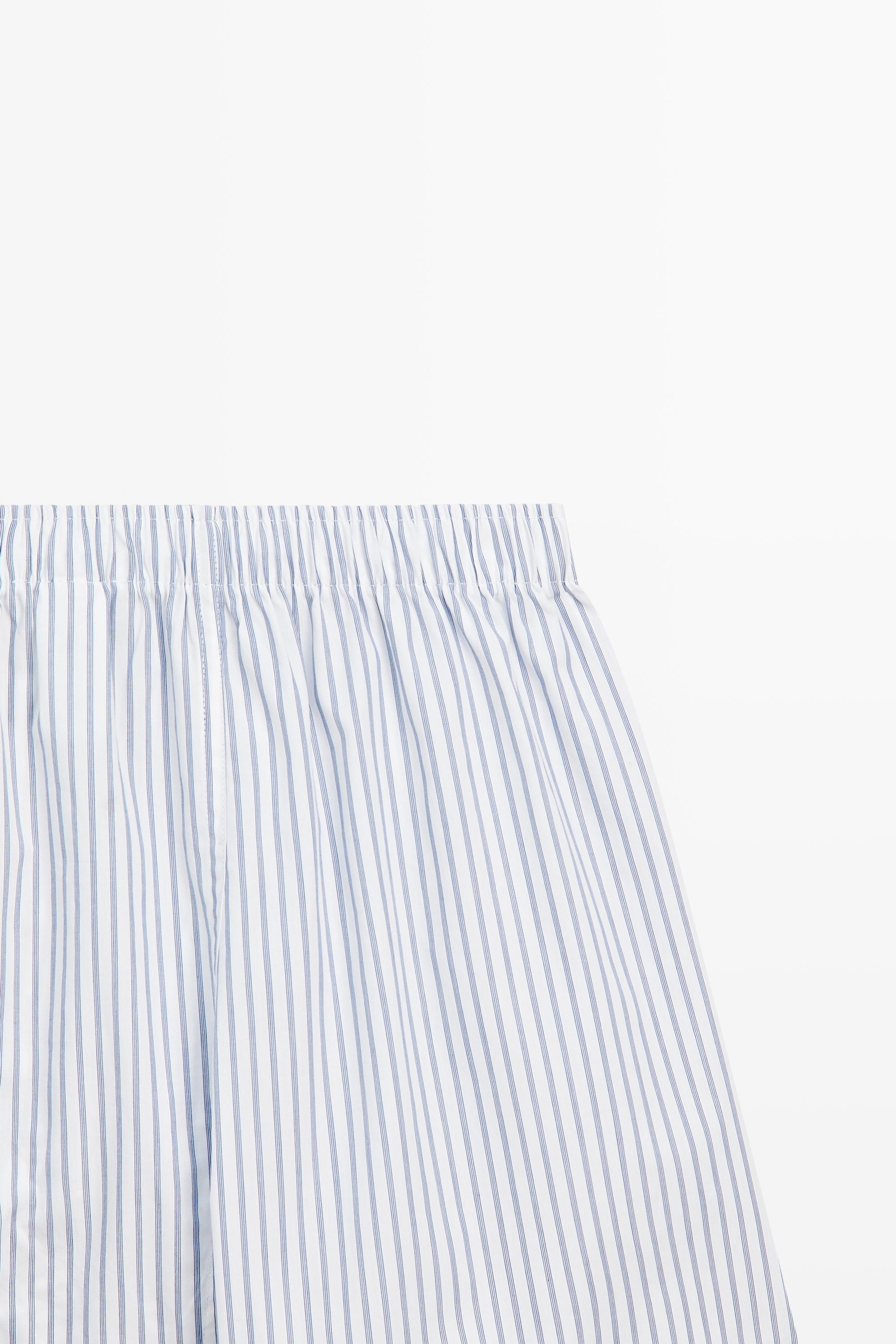 100% cotton striped boxers — WHITE