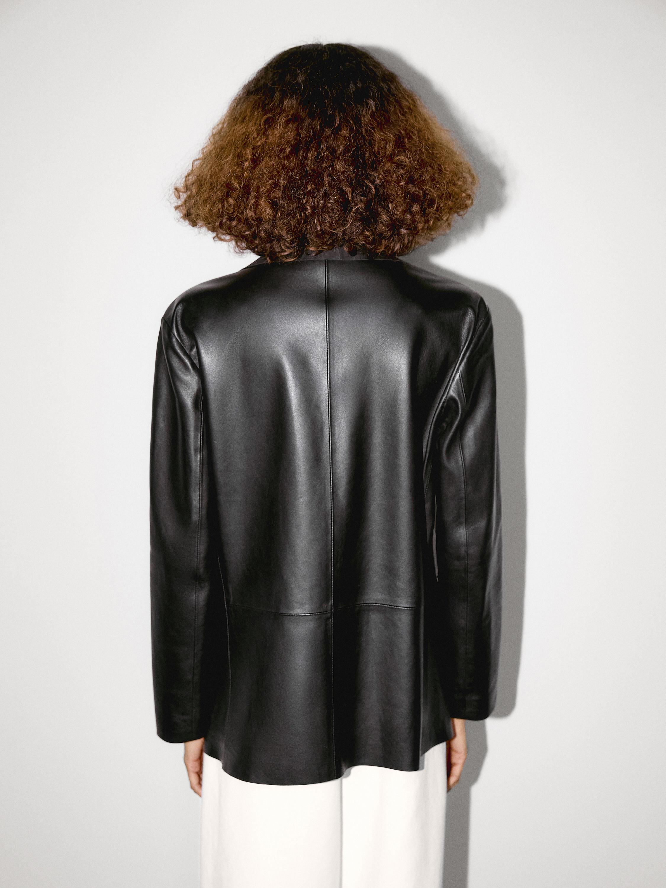 Flowing nappa leather blazer