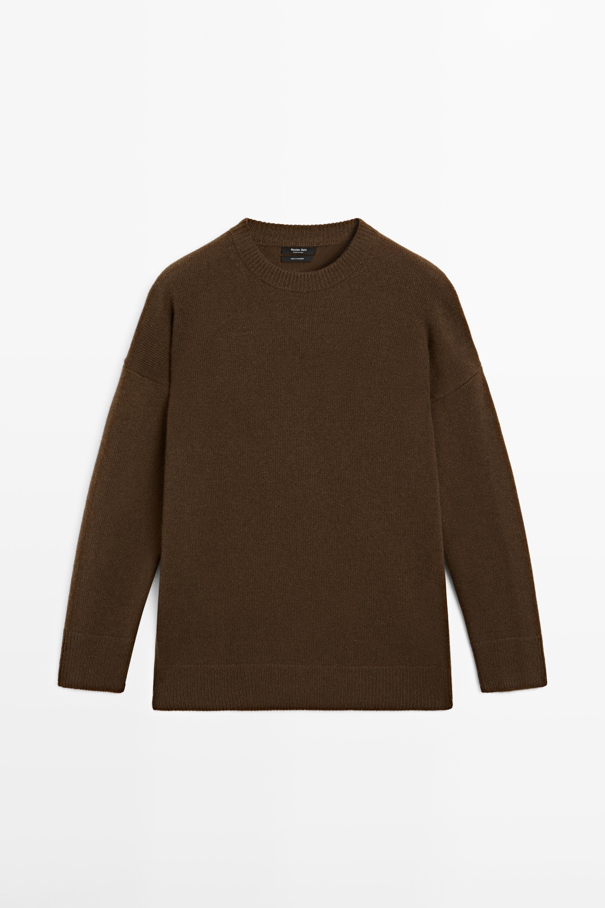 100% cashmere oversize knit sweater — TOFFEE
