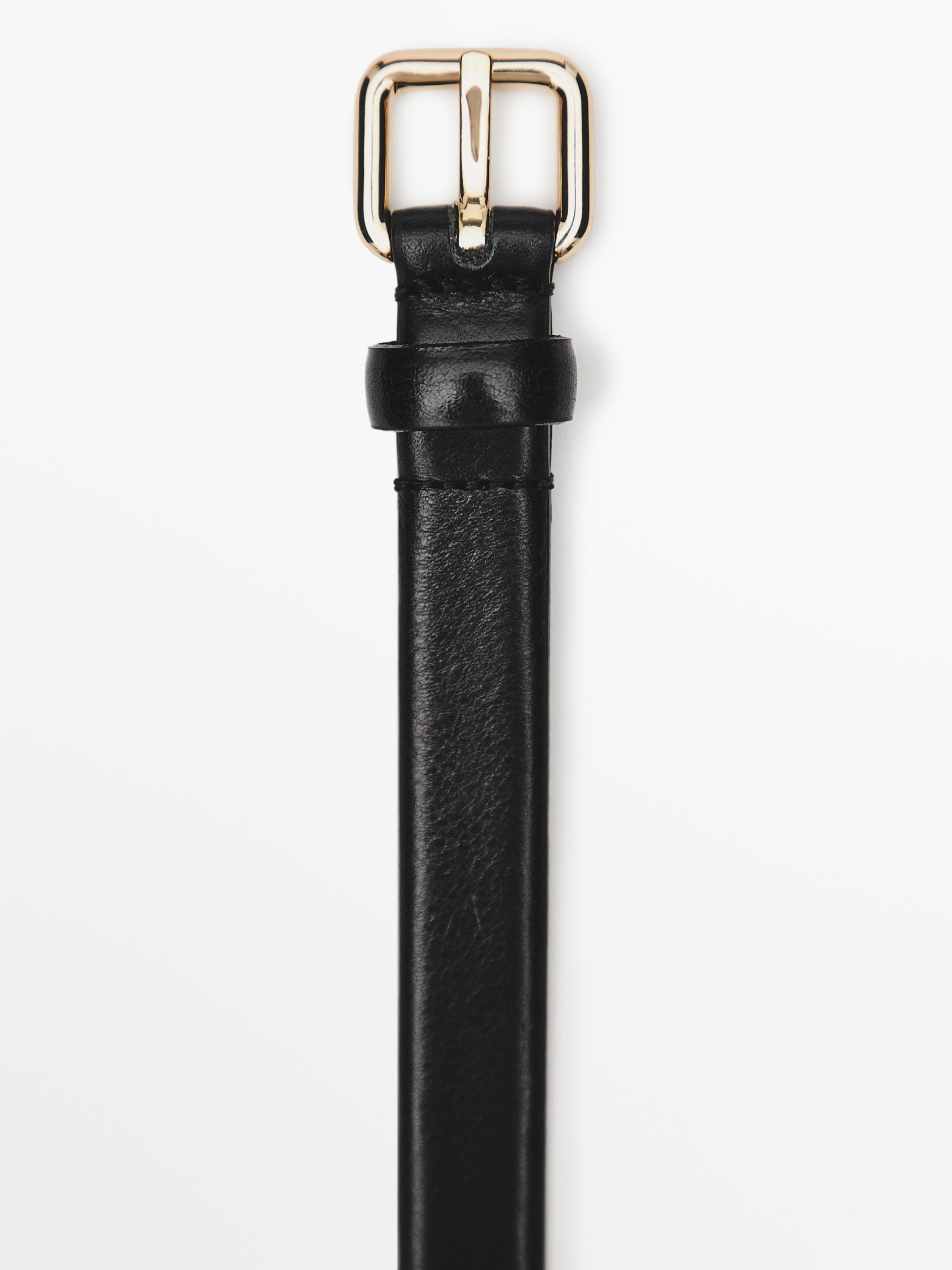 ★ Massimo Dutti★ Fossil Buckle Leather Belt 04602565808 Massimo Dutti 80cm Leather Belt