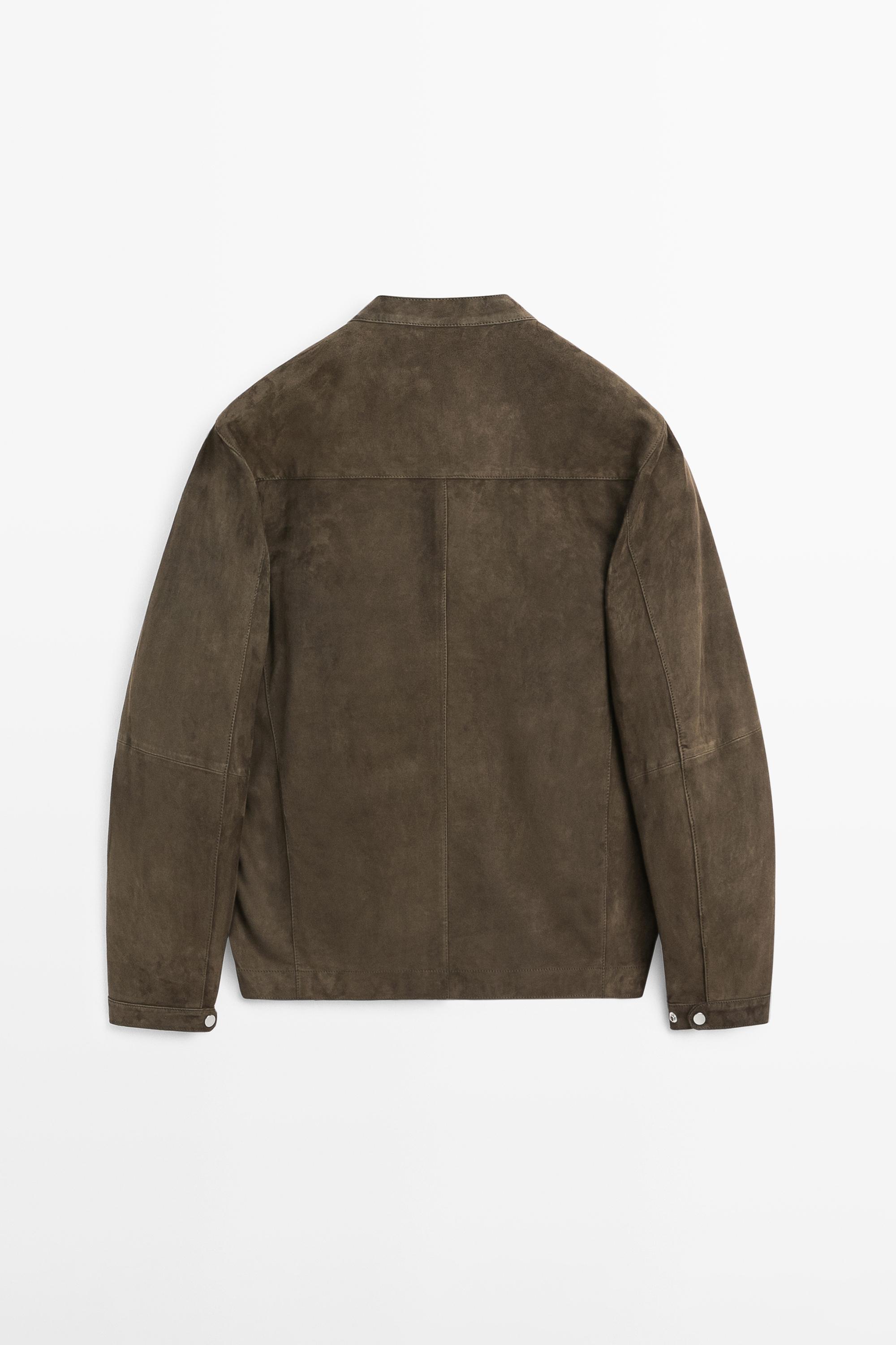 Suede leather jacket — KHAKI
