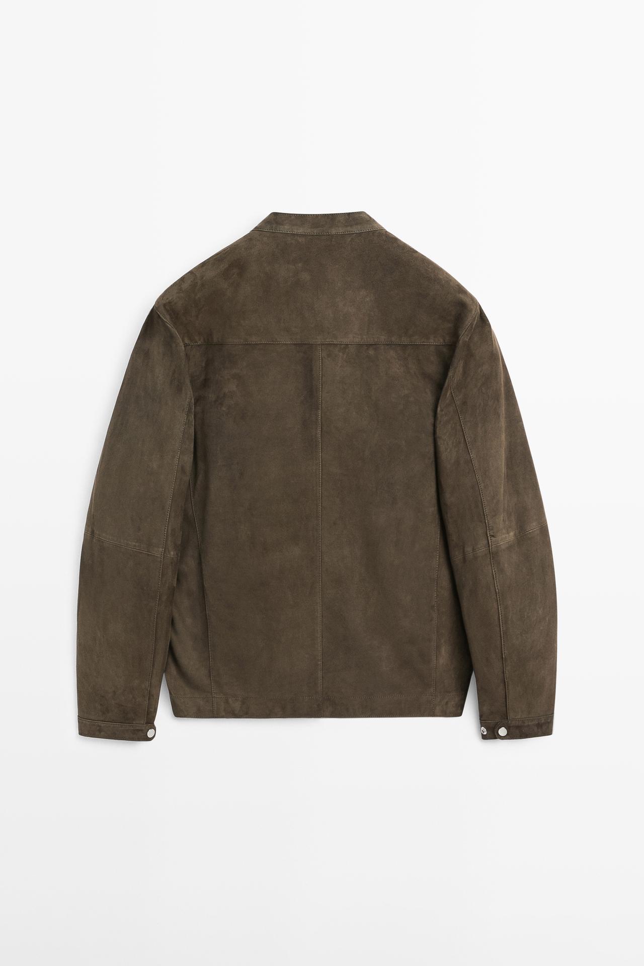 Suede leather jacket — KHAKI