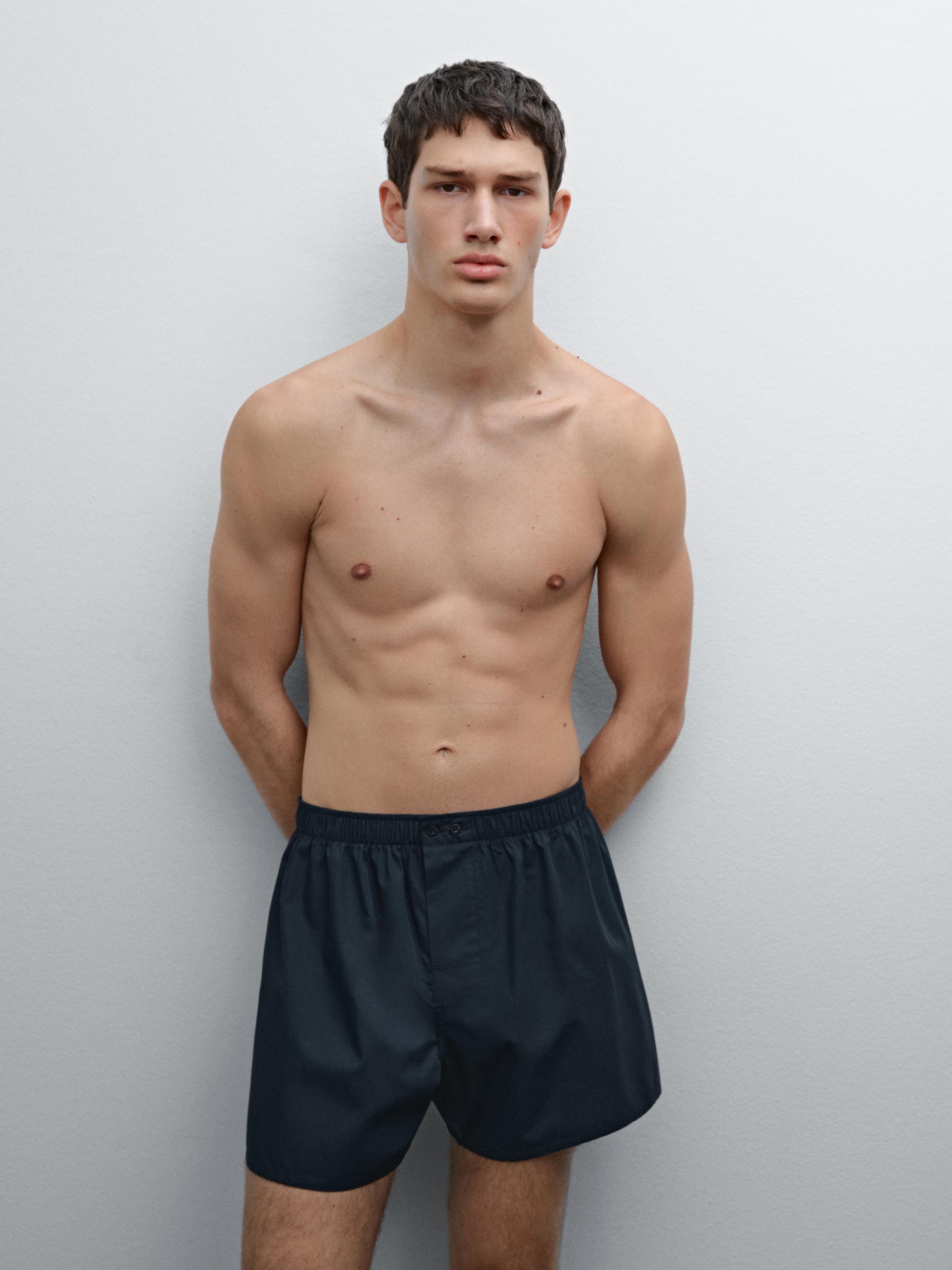 Navy blue poplin boxers