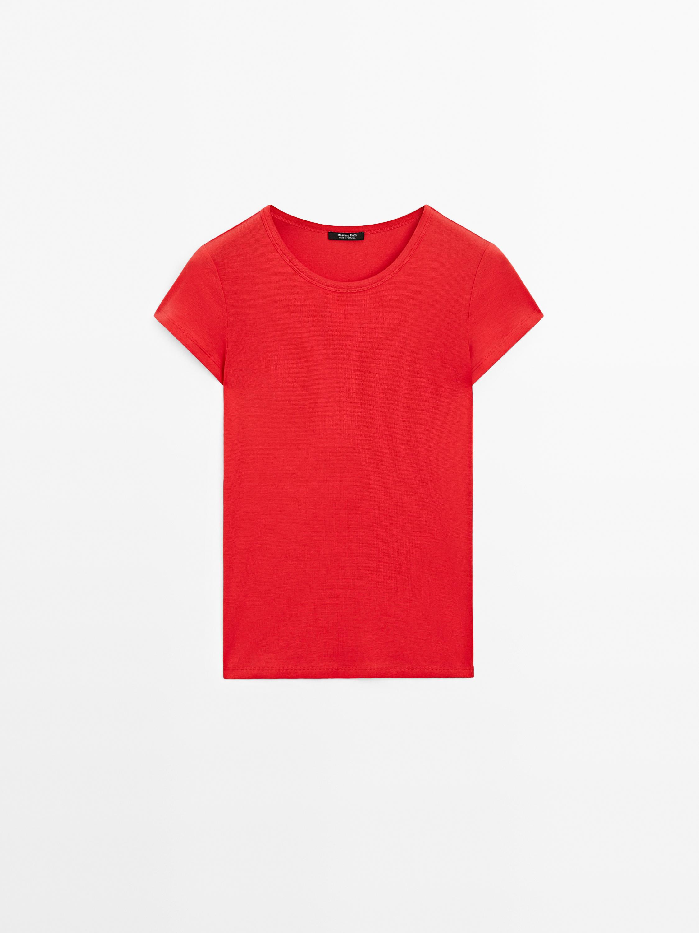 Short sleeve cotton blend T-shirt