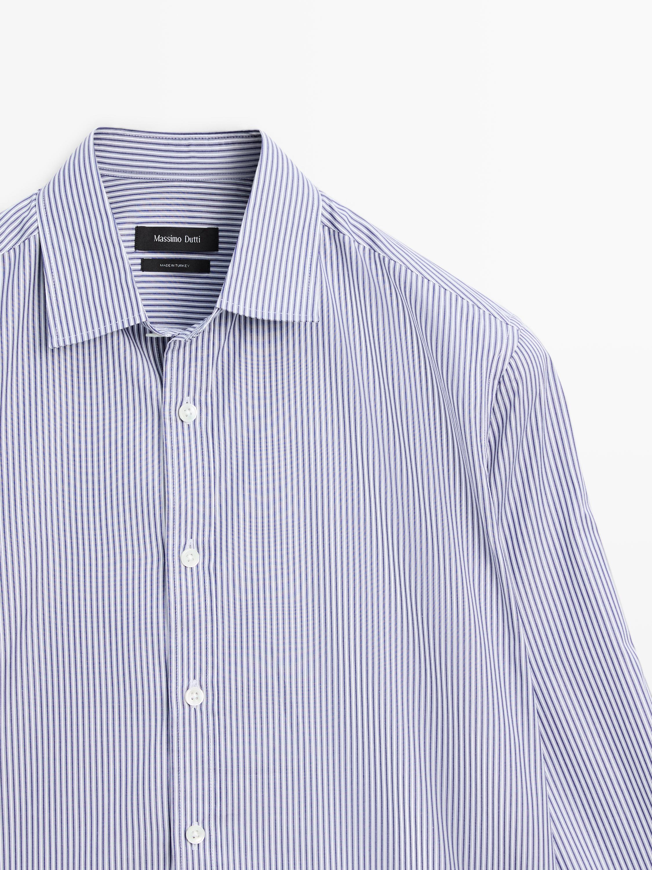 Camisa popelín rayas regular fit