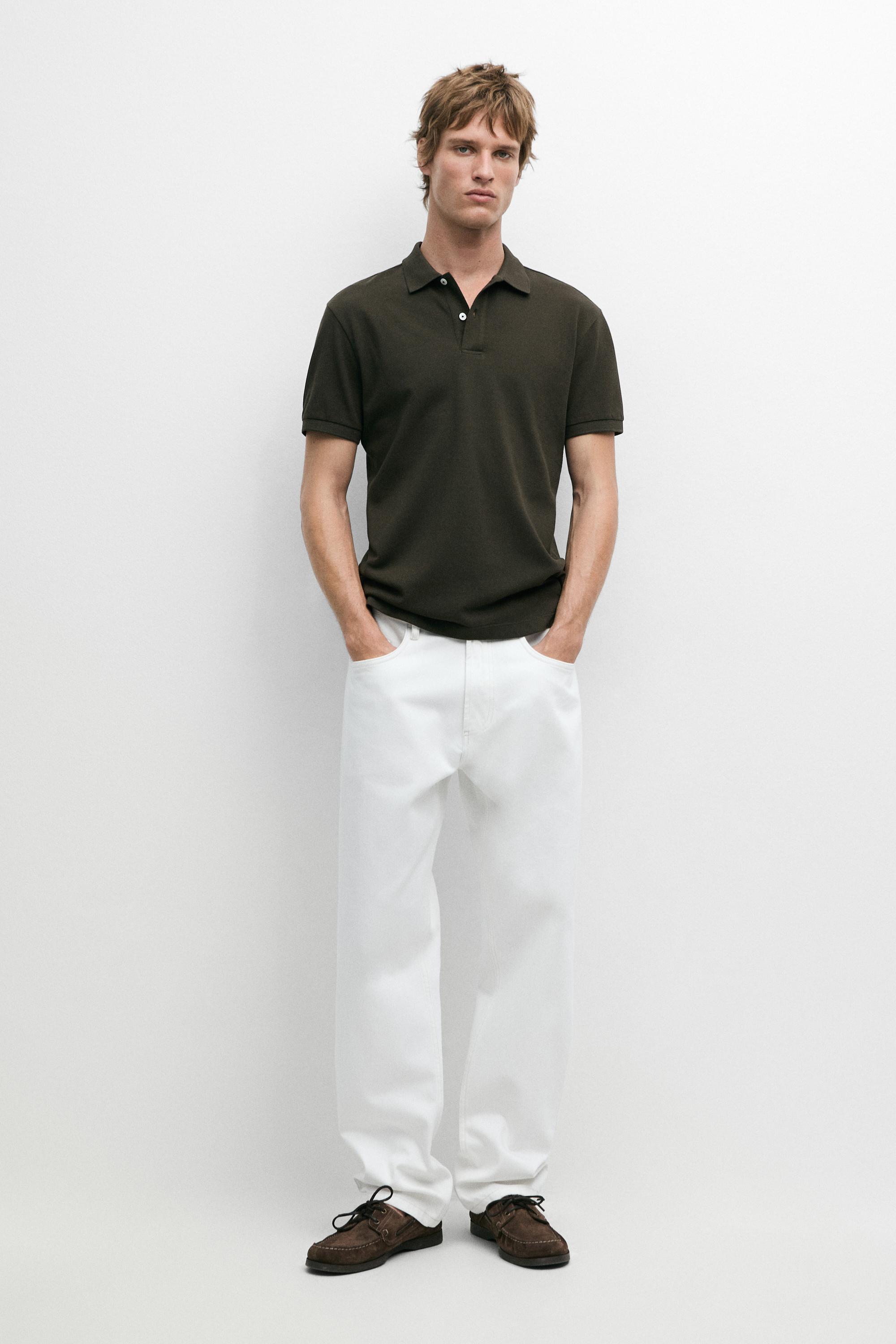 Micro-textured cotton piqué polo shirt