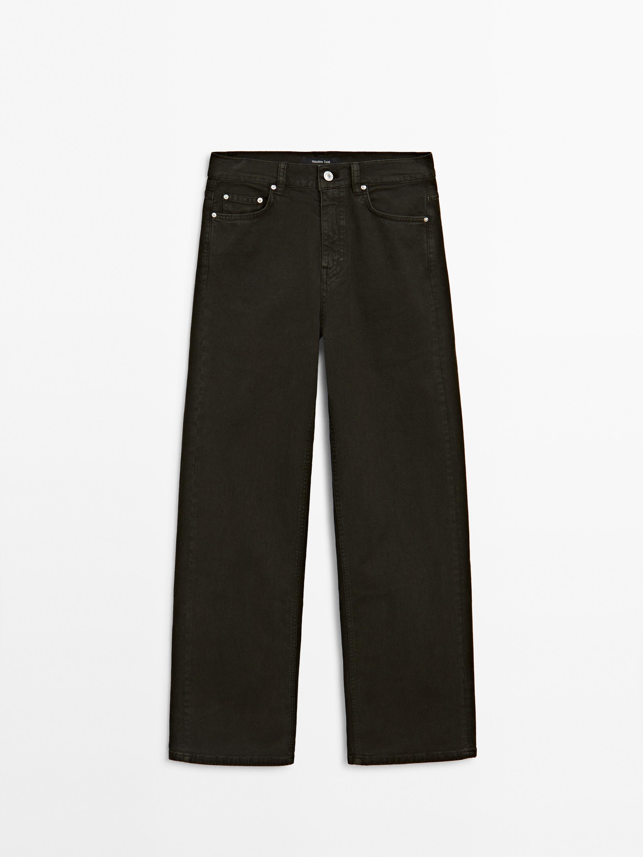 Jeans wide leg tiro alto