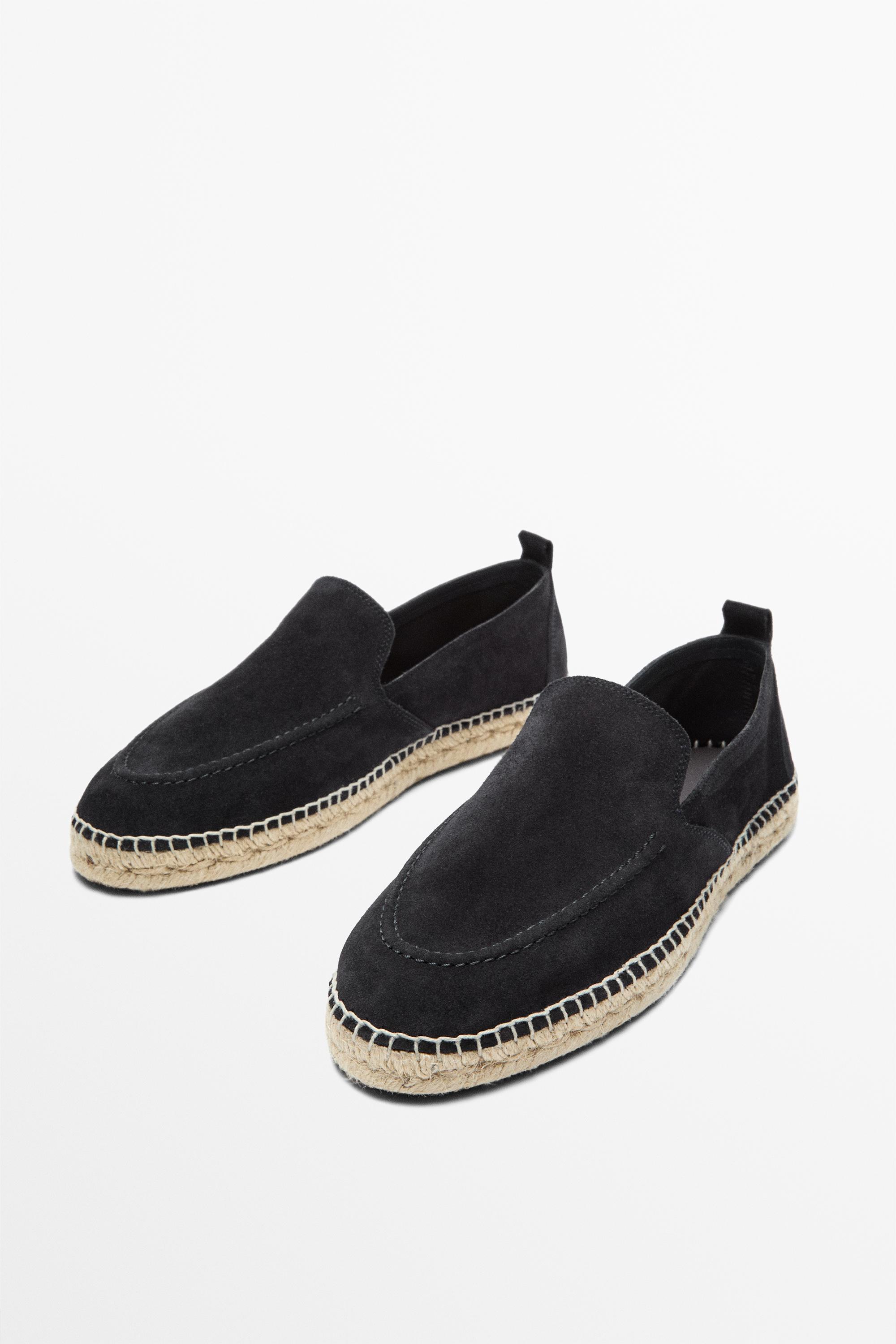 Leather espadrilles with moc toe — Dark blue (alternate view)