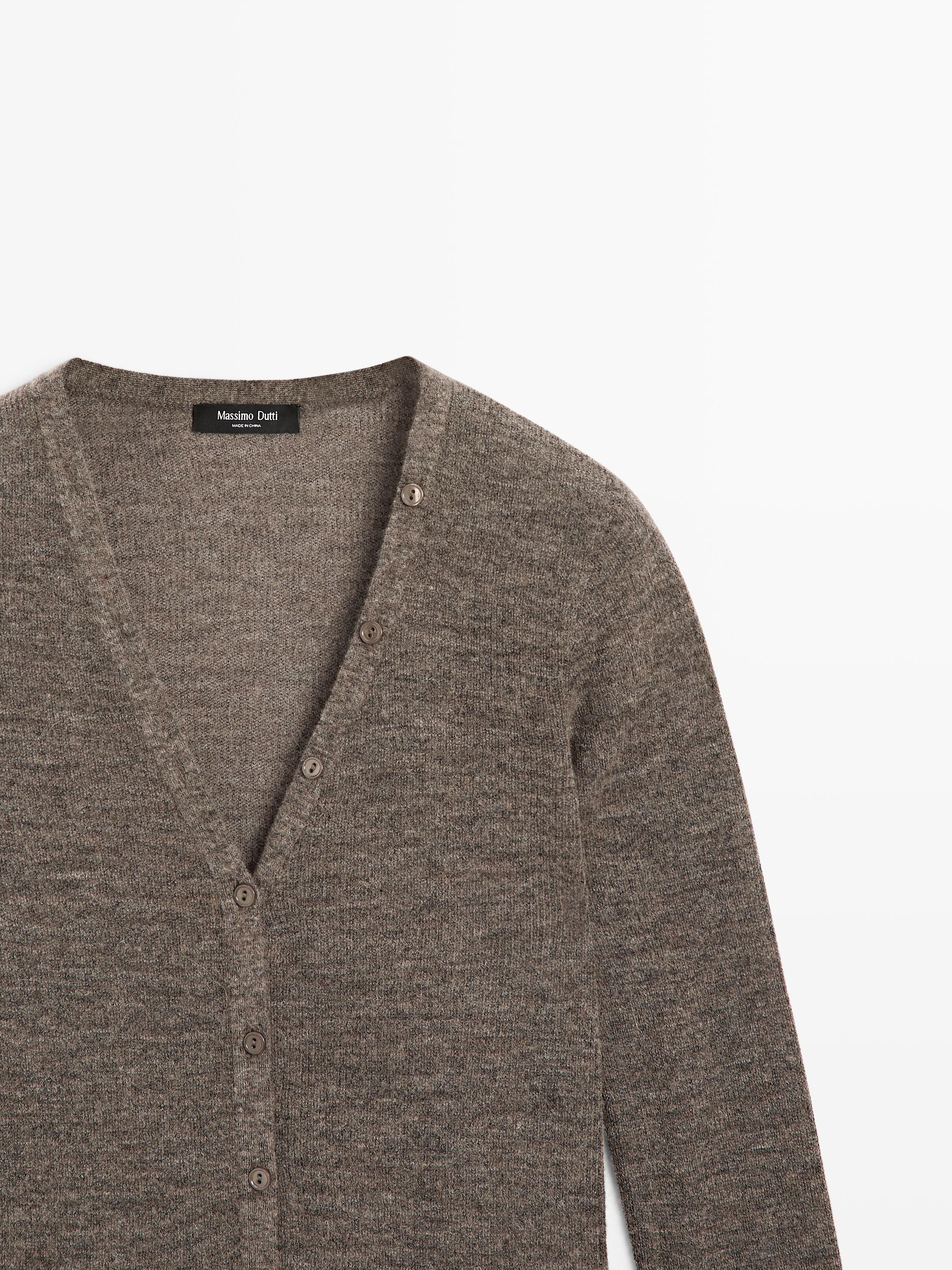 Vest van wolmix met V-hals