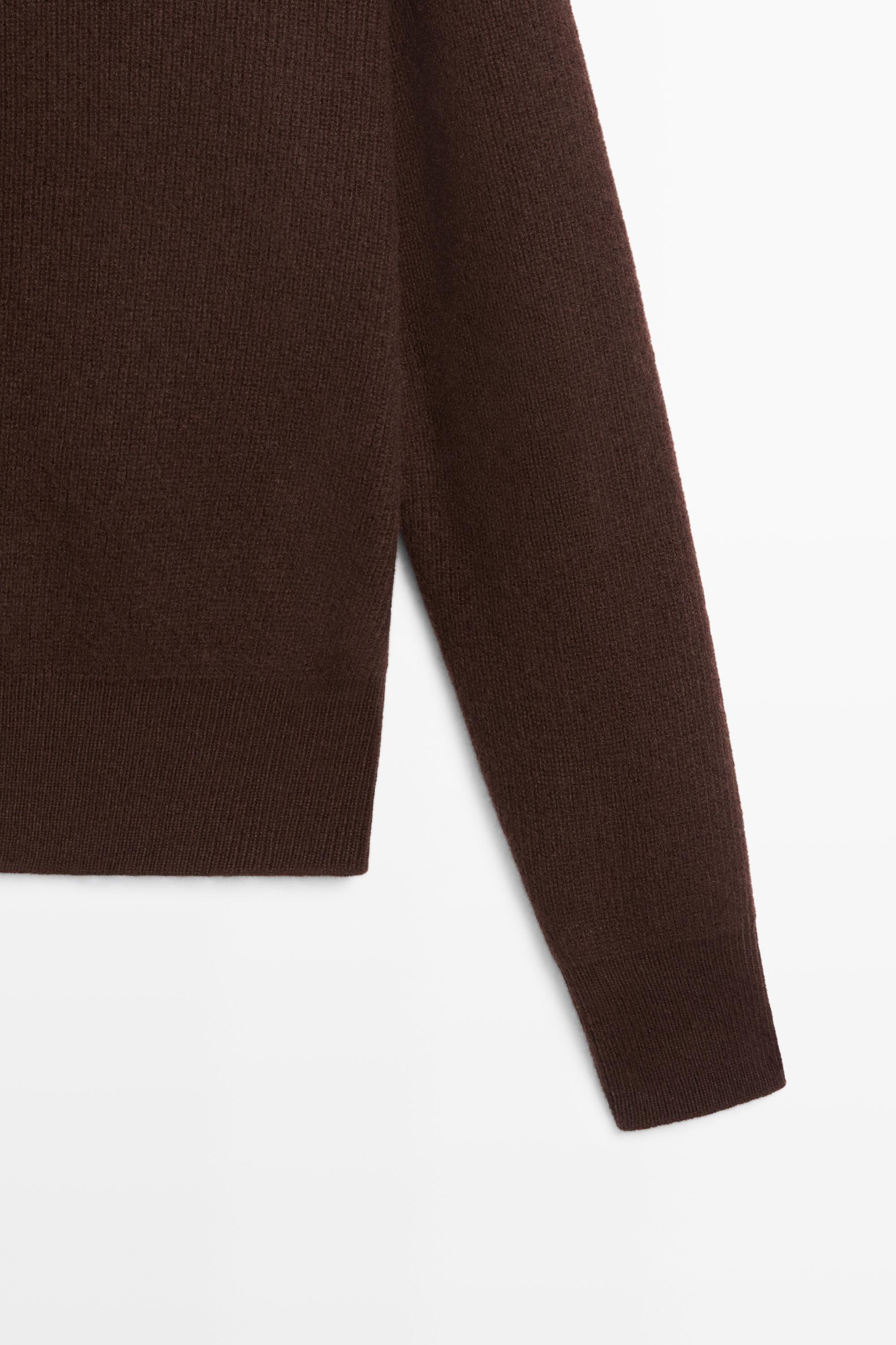 Massimo Dutti Fitilli örgü dik yaka hırka