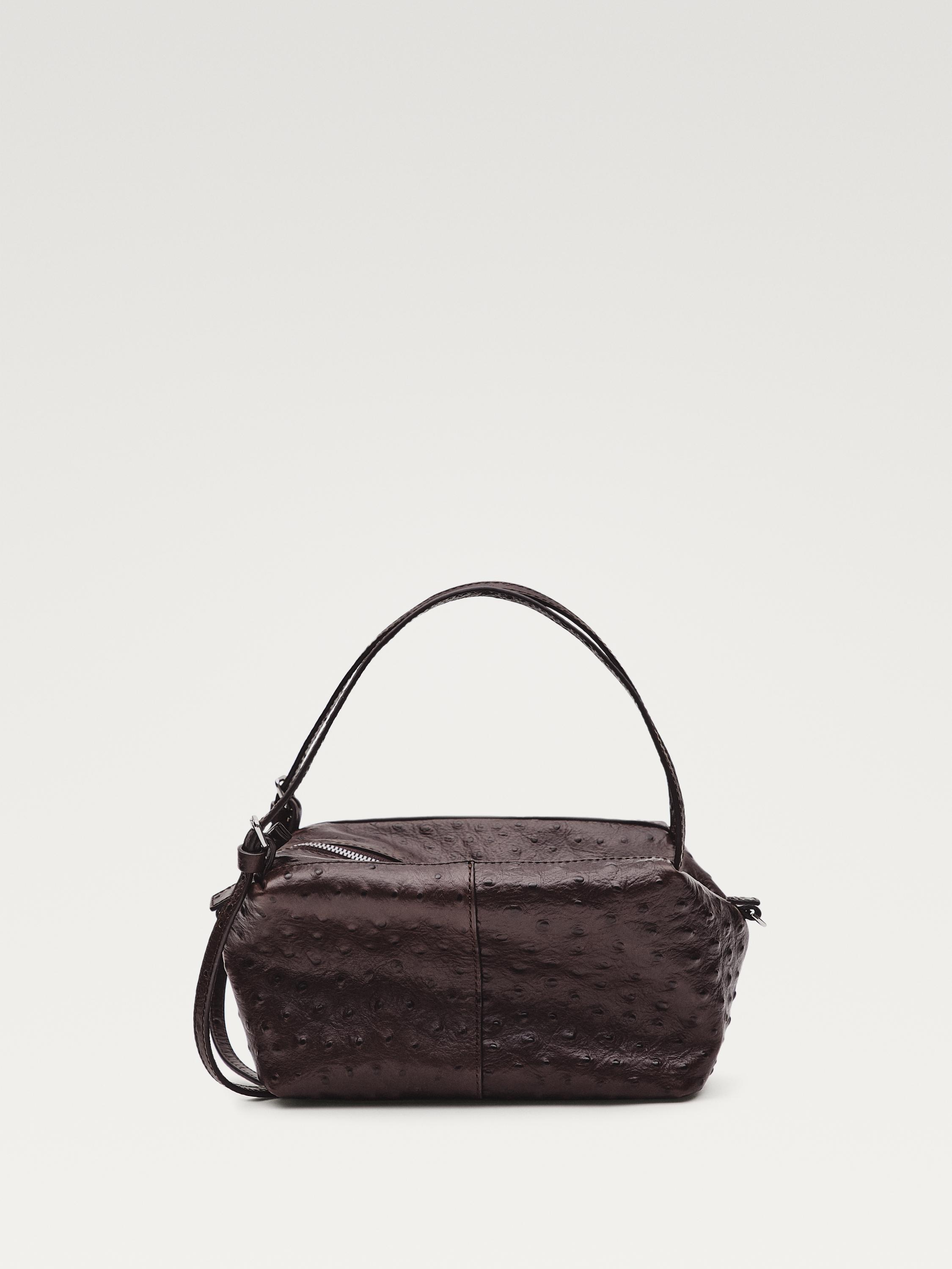 Bolso mini satchel piel textura