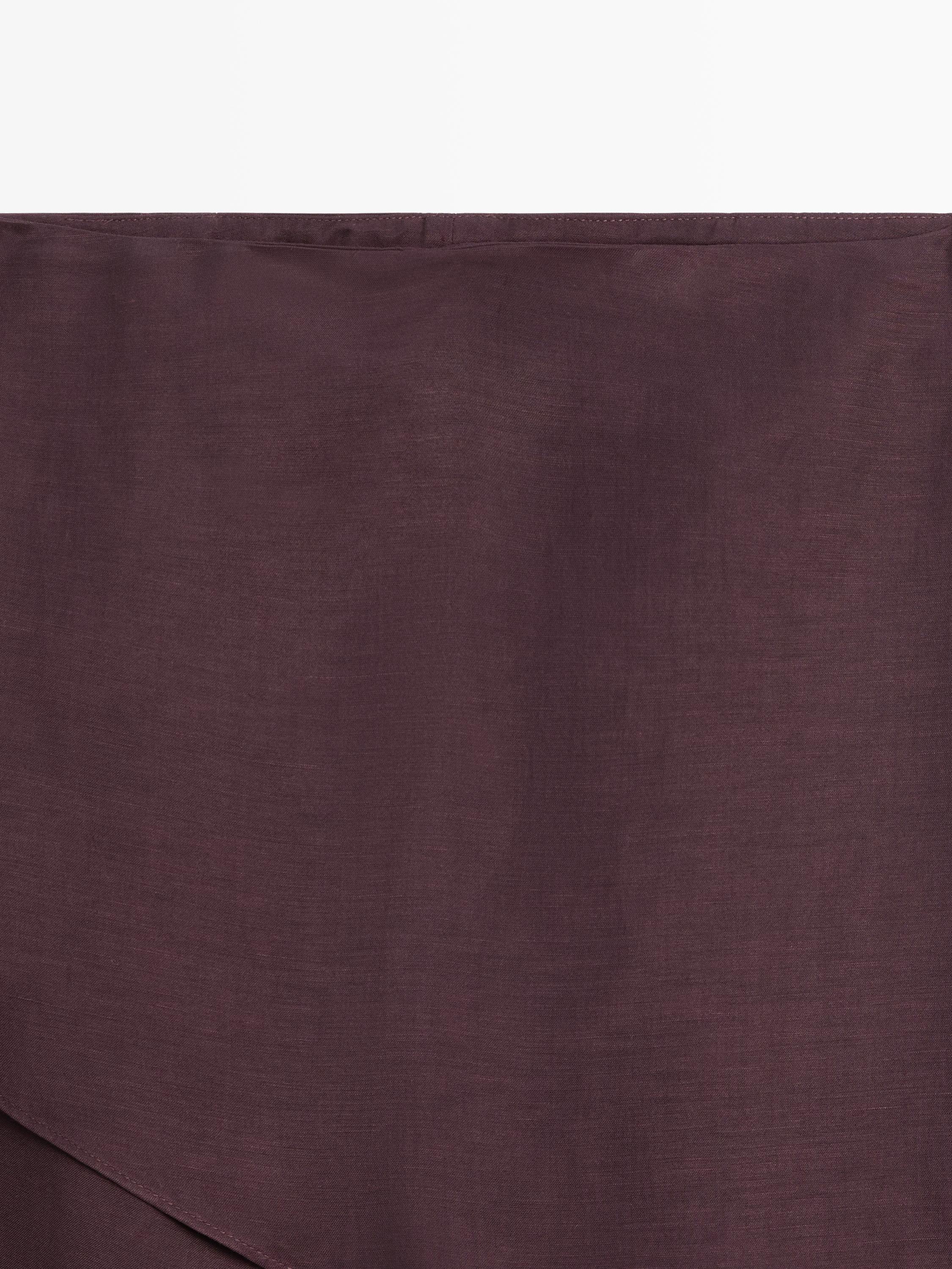 Flowing linen blend skort — AUBERGINE
