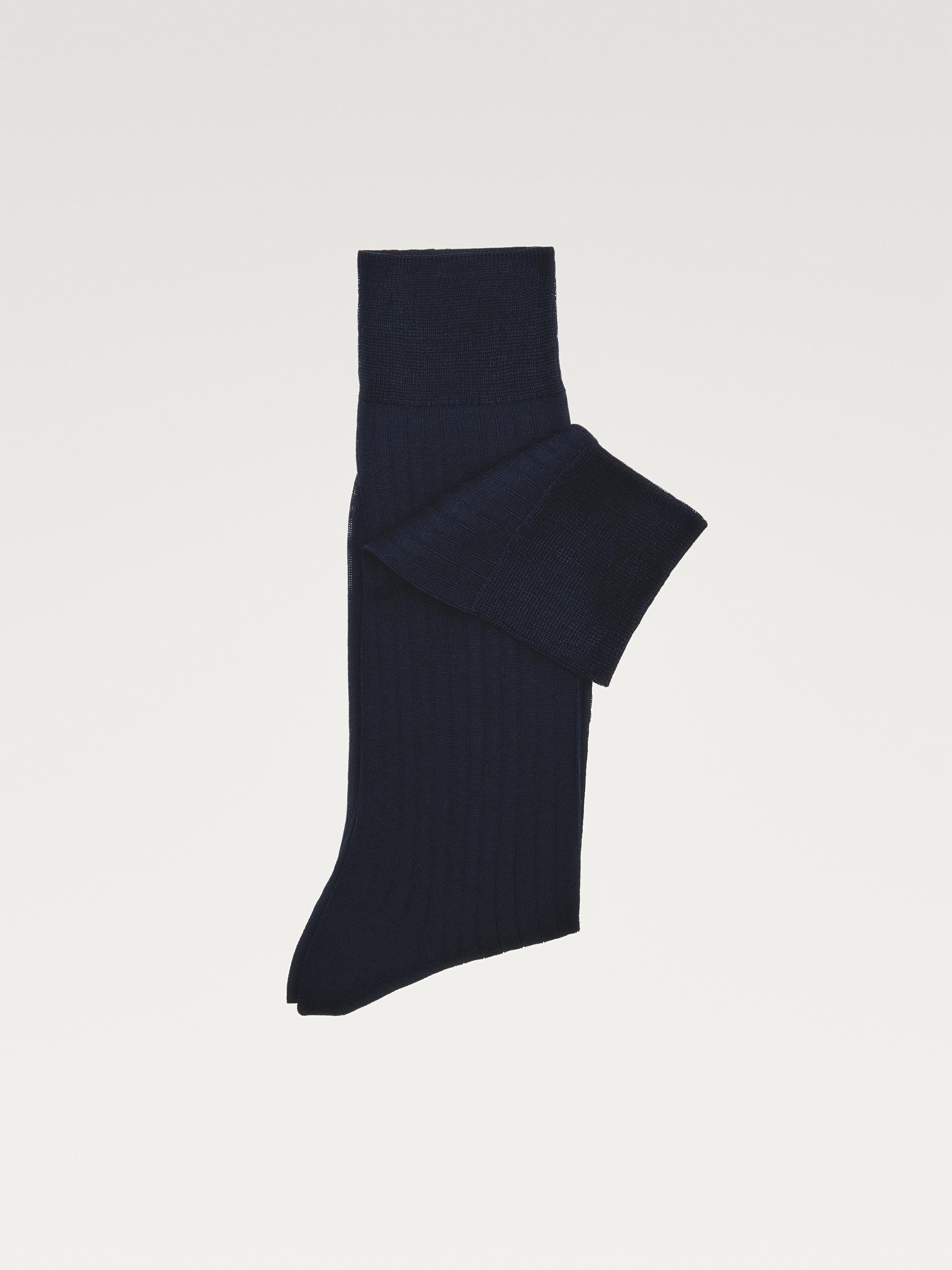Ribbed smart socks — NAVY BLUE