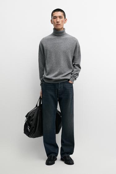 100% wool knit turtleneck sweater — ANTHRACITE GREY 1