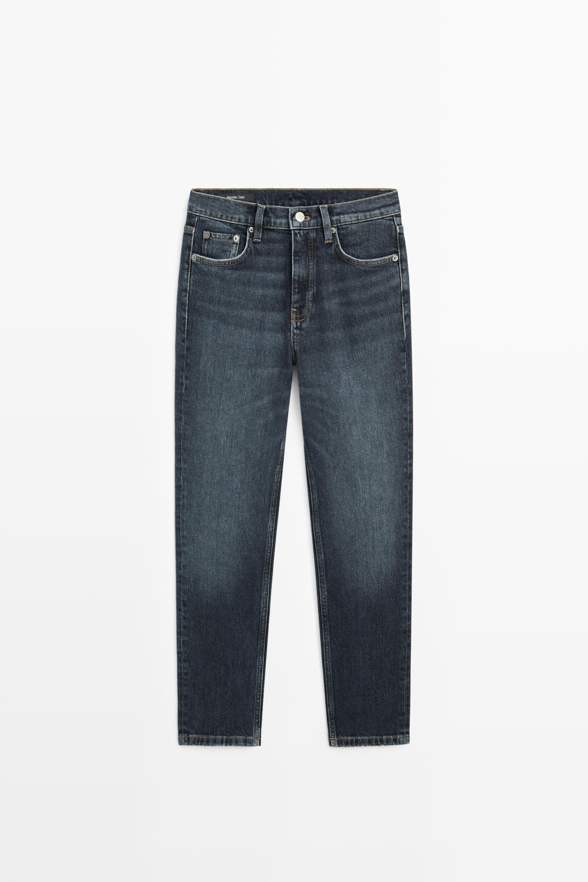 Slim-Fit-Cropped-Jeans mit halbhohem Bund