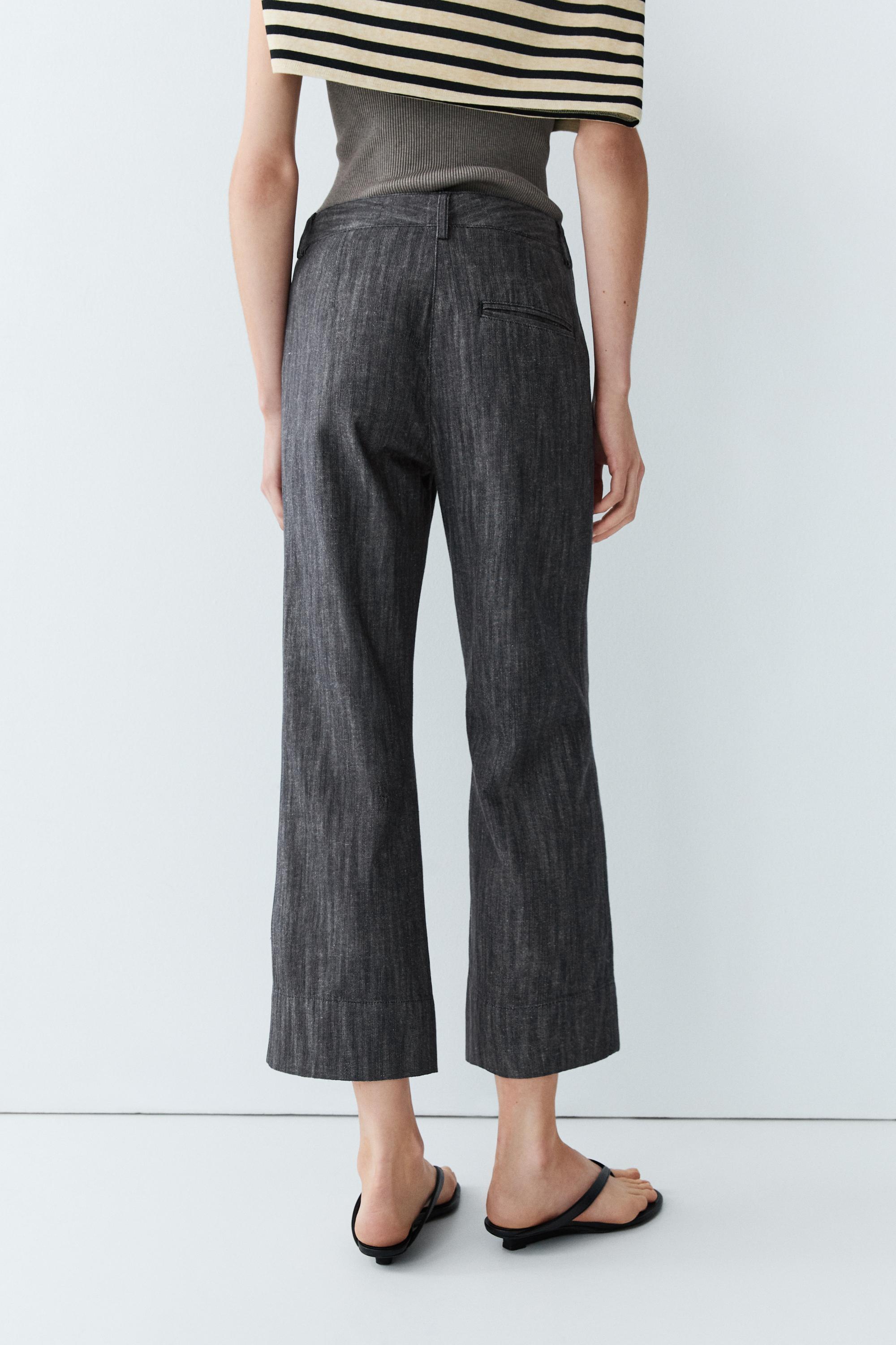 Cropped flare pants — INDIGO