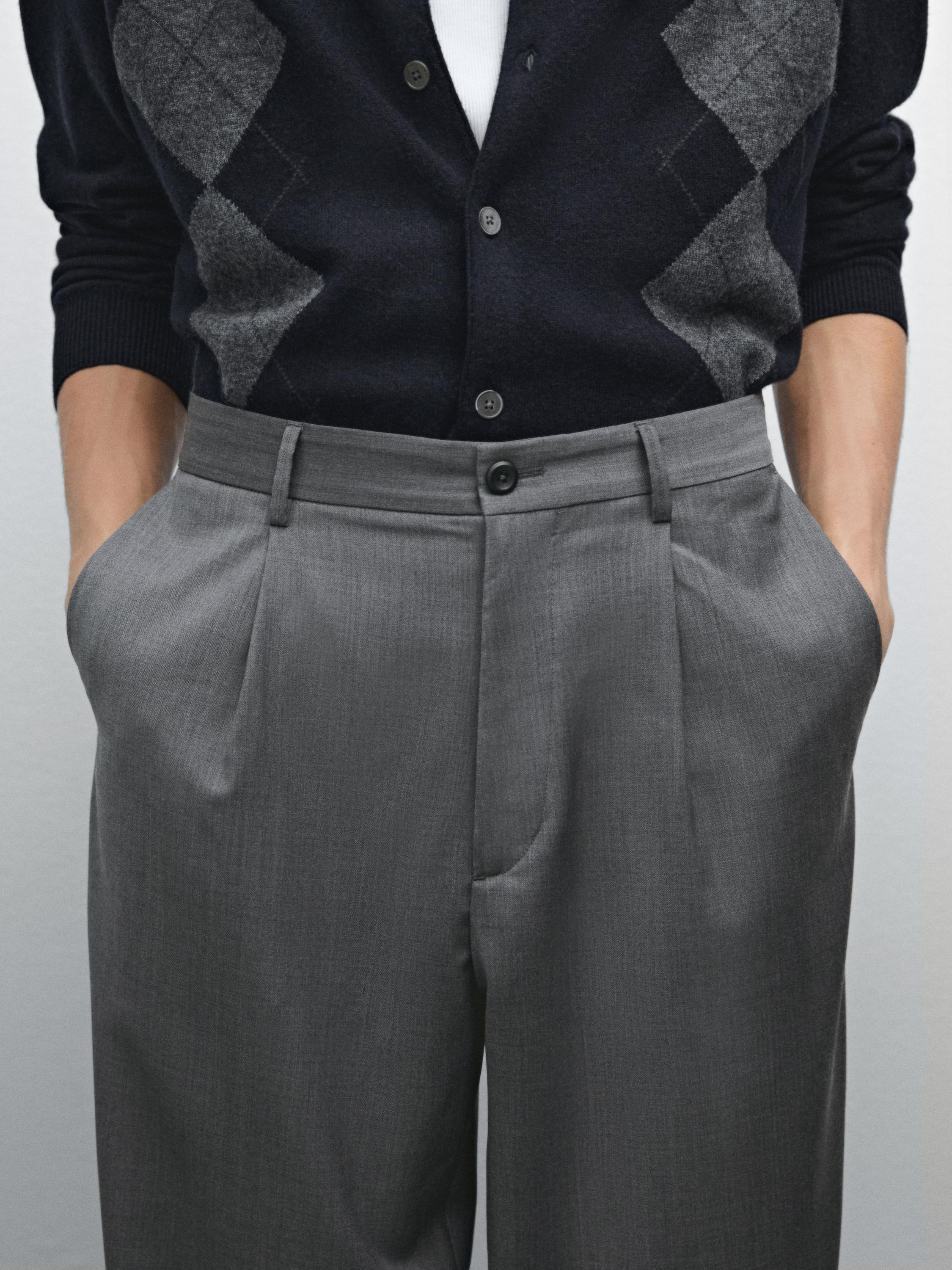 Relaxed fit trousers in a cool wool blend