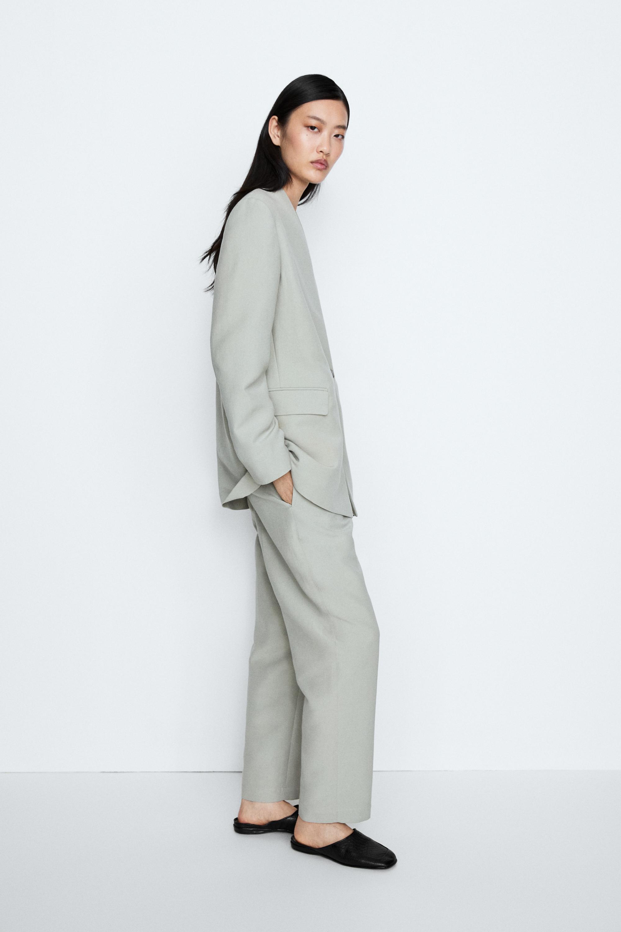 Suit blazer with button detail - STUDIO — GREY MARL