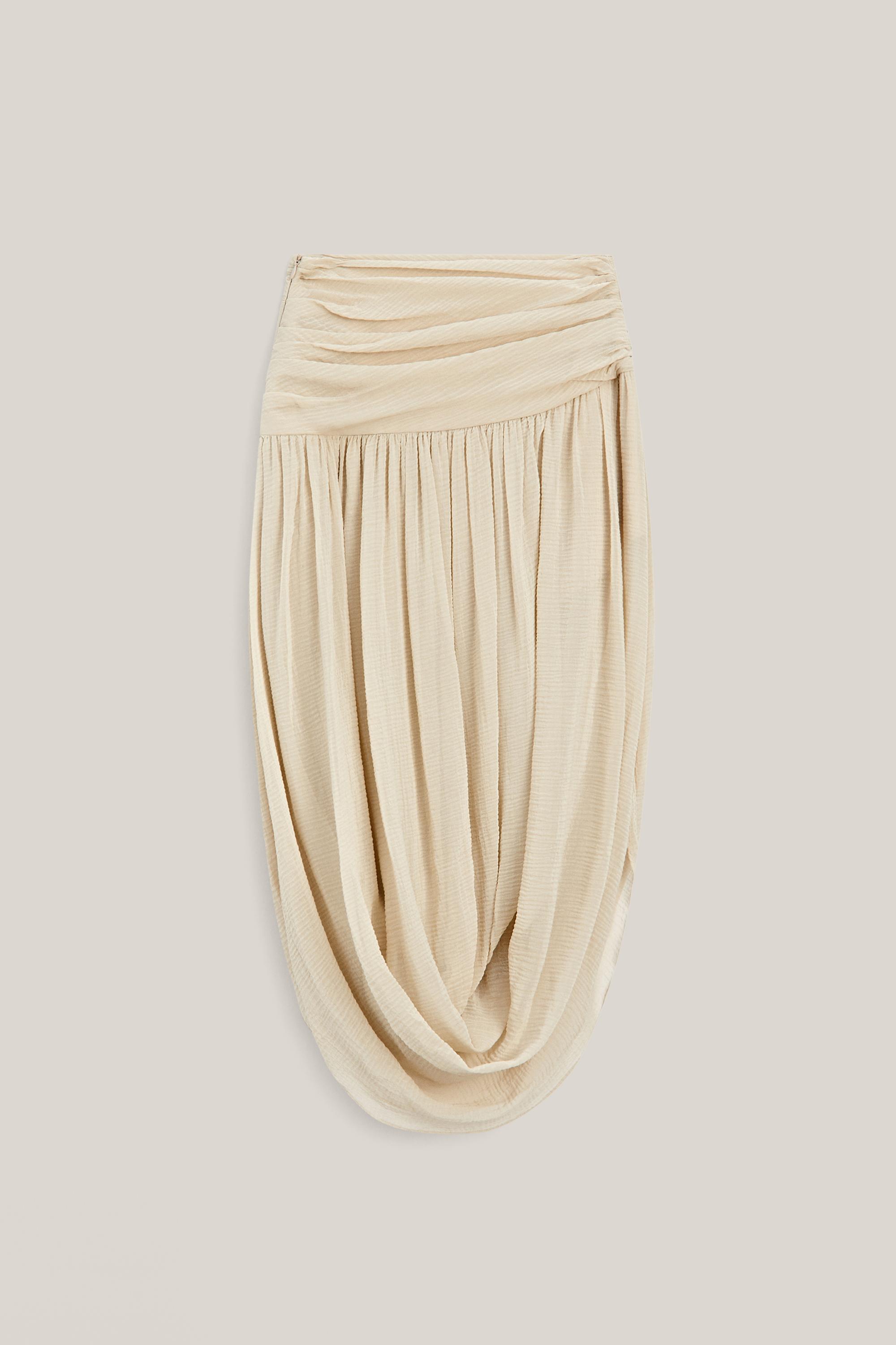Midi skirt with sash belt detail - LIMITED EDITION — CREAM
