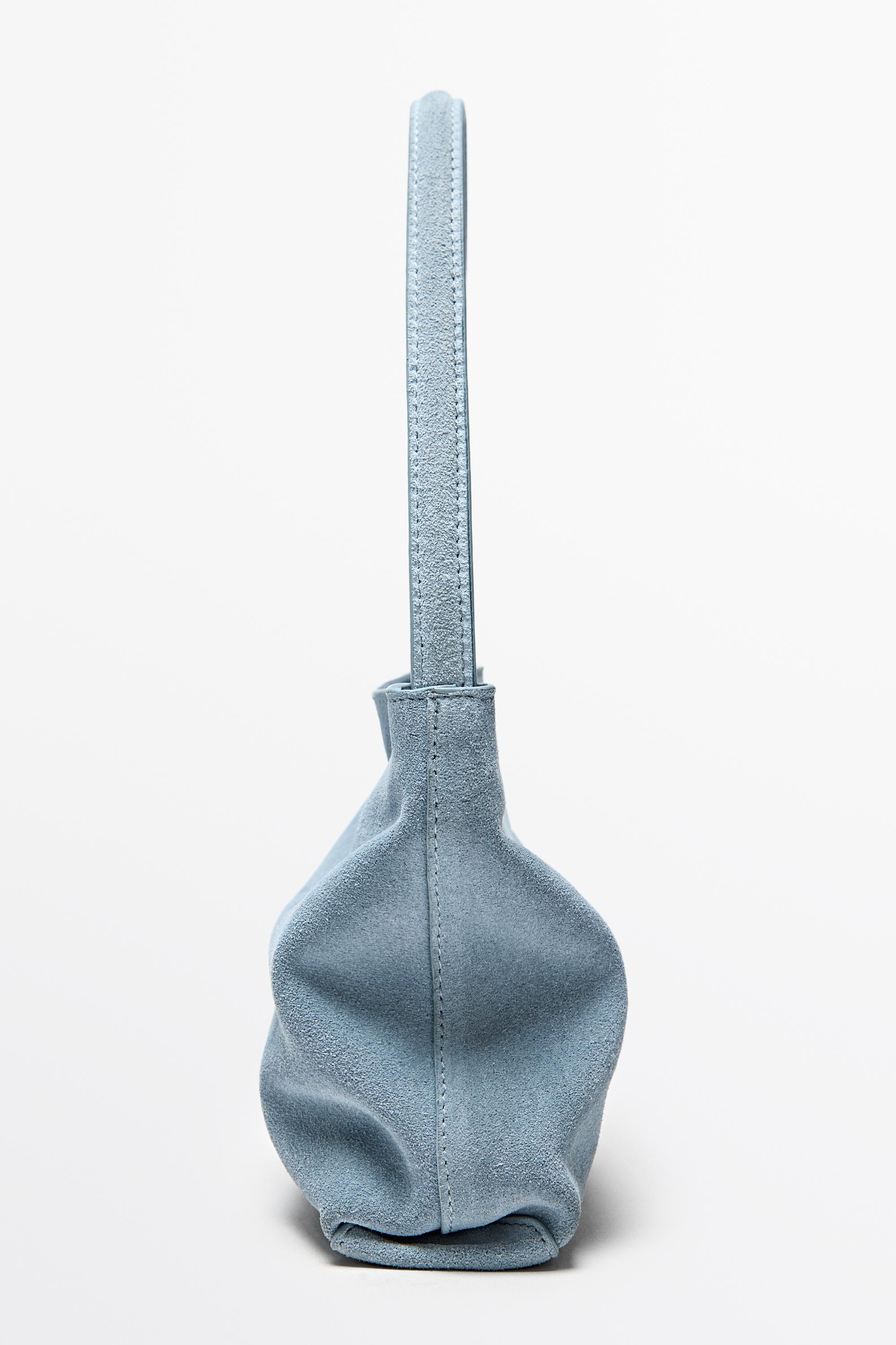 Split suede leather shoulder bag — Light blue