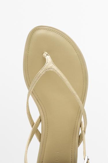 Flat leather sandals — CREAM 7