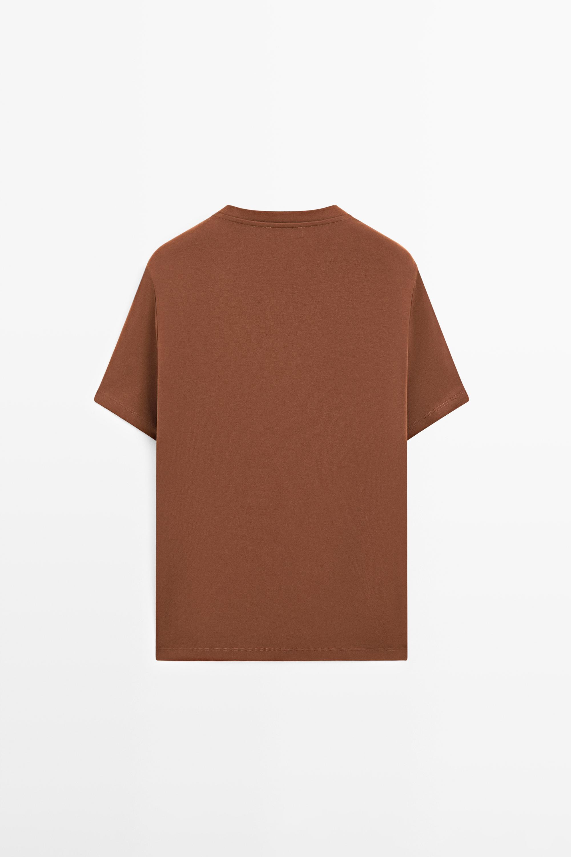 Short sleeve cotton blend T-shirt — COPPER
