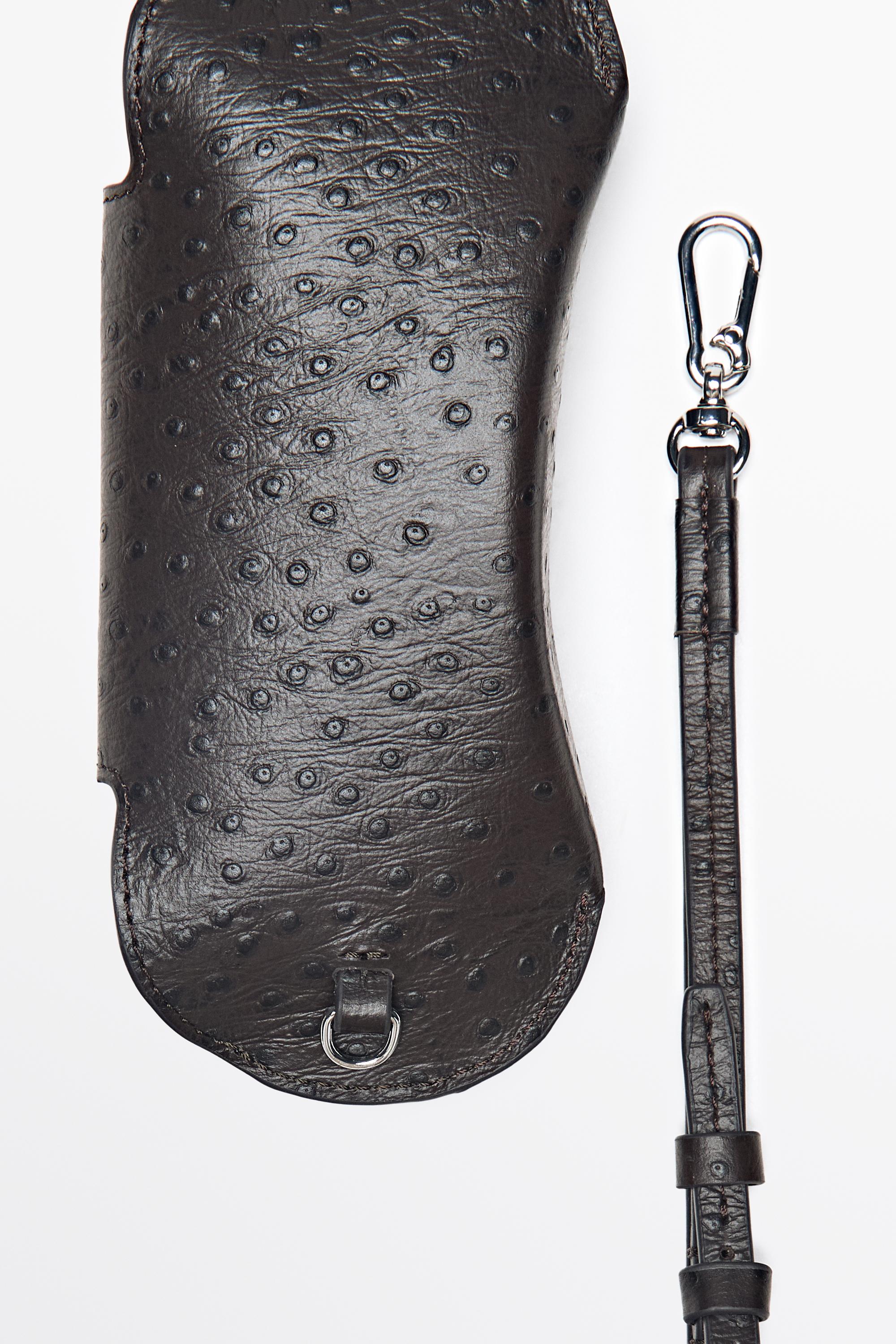 Textured nappa leather glasses case